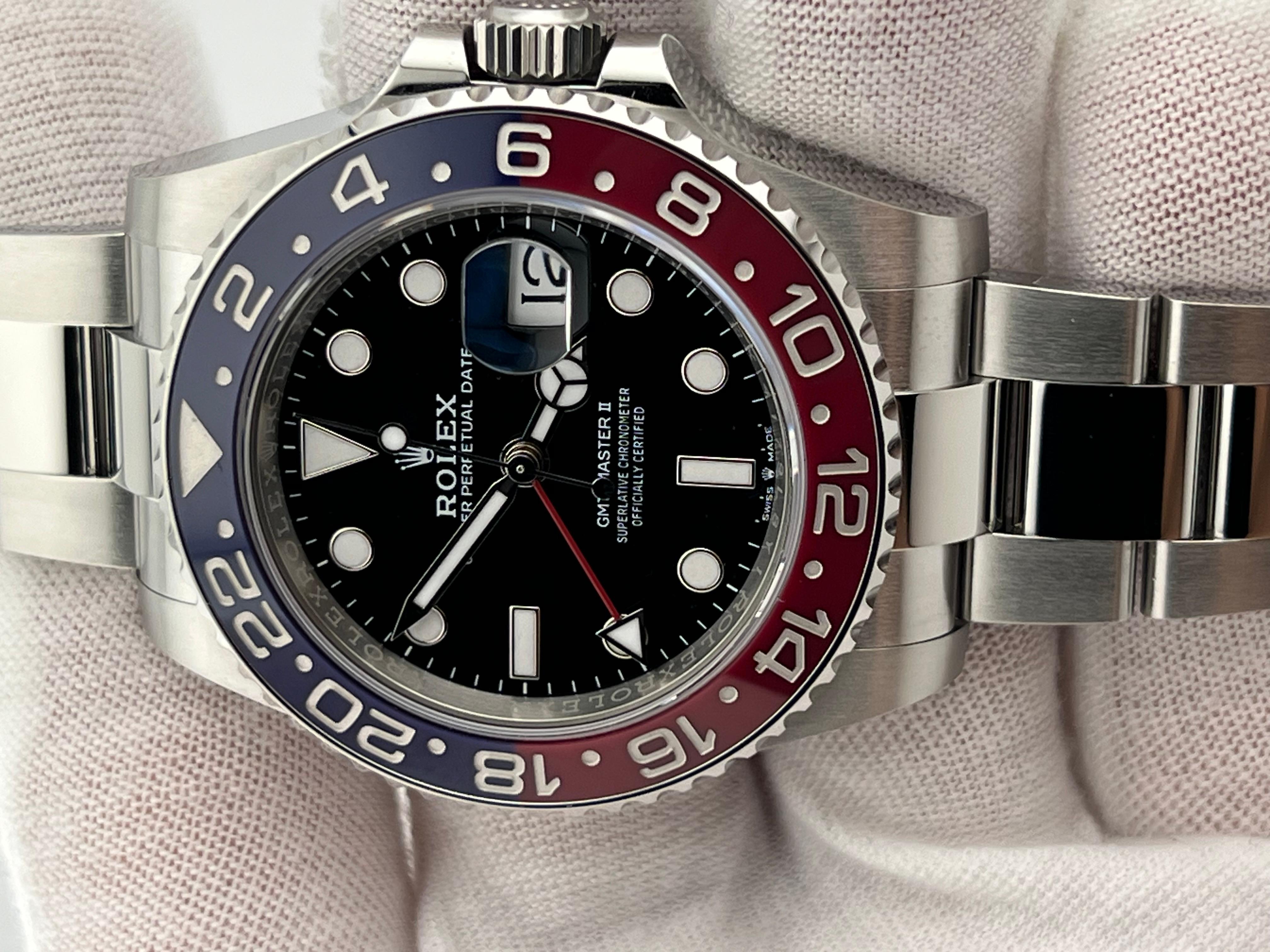 2024 Rolex GMT Master II Pepsi 126710BLRO Red and Blue Ceramic Steel Box Paper 3