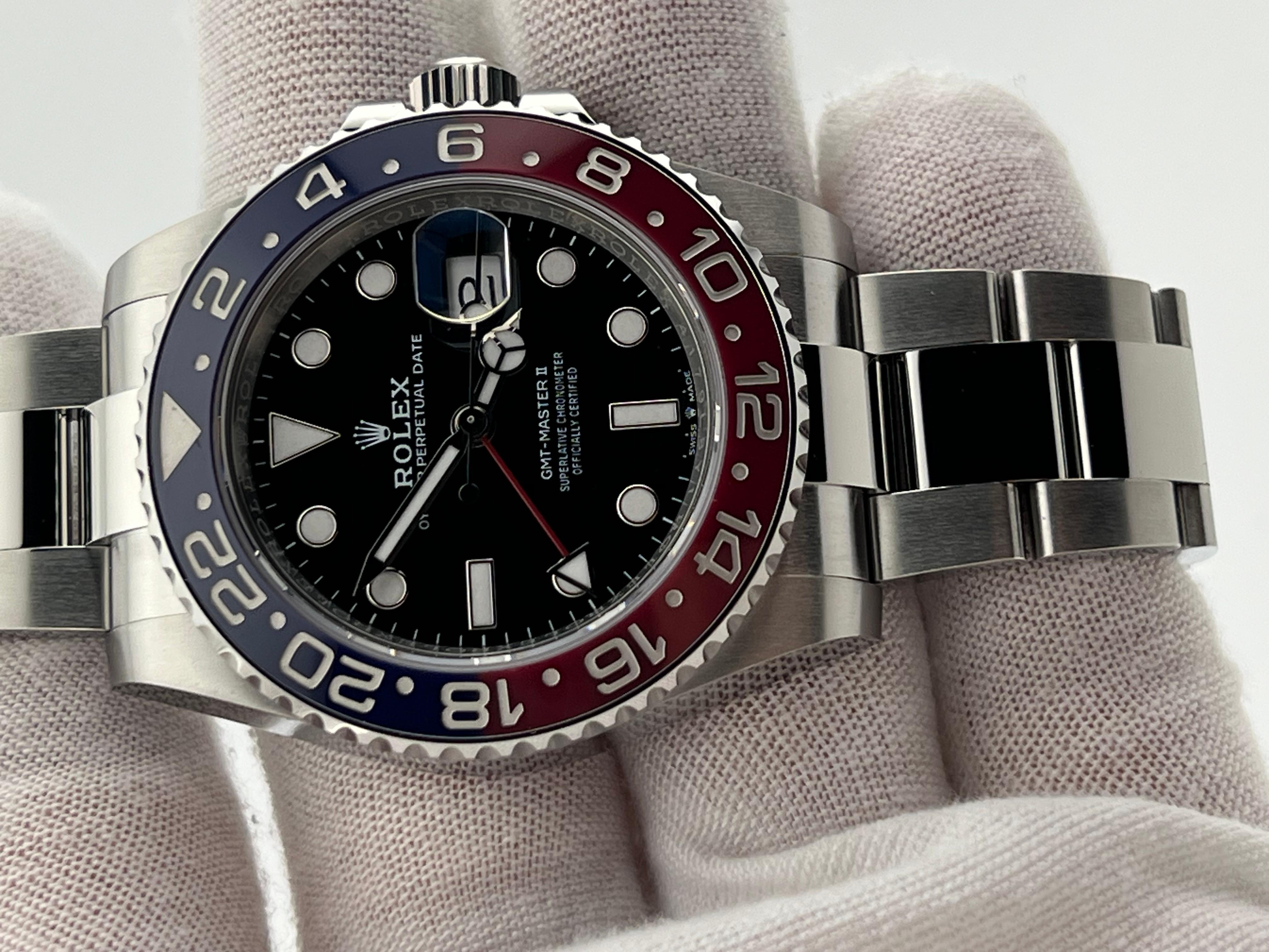 2024 Rolex GMT Master II Pepsi 126710BLRO Red and Blue Ceramic Steel Box Paper 4