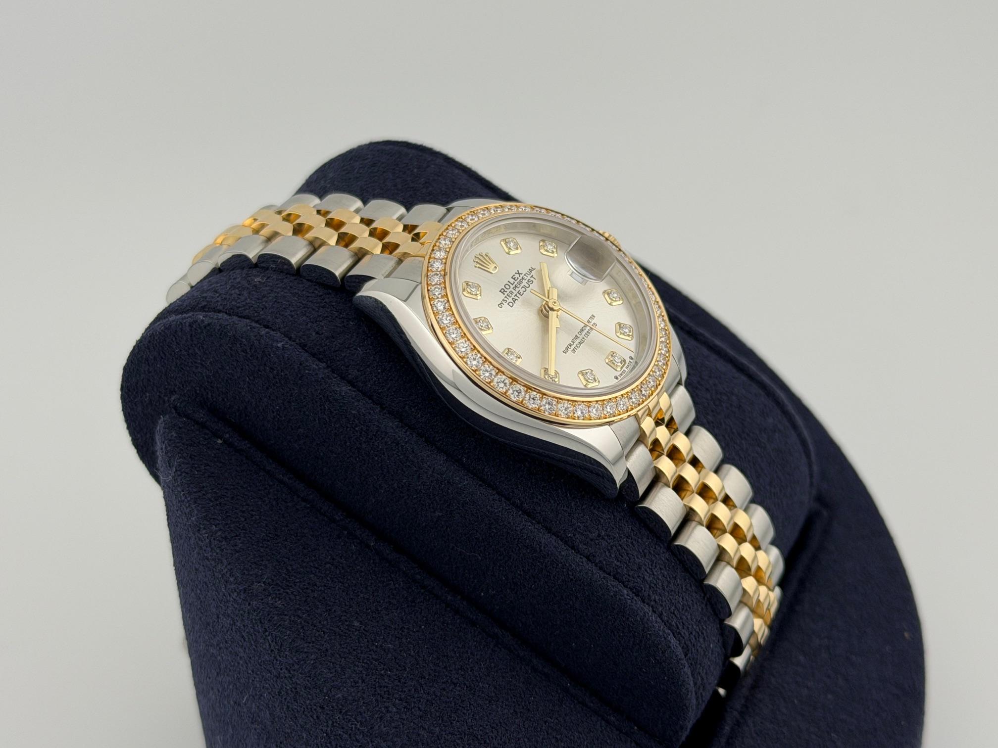 2024 Rolex Ladies Datejust 279383RBR 28mm Diamant Lünette Diamant Zifferblatt Box Papier Damen im Angebot