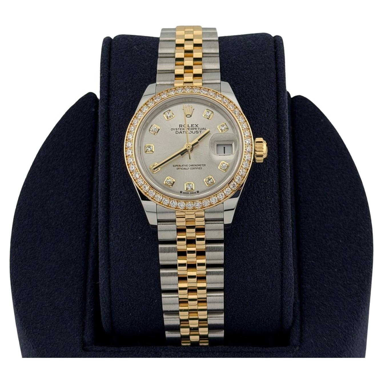 2024 Rolex Ladies Datejust 279383RBR 28mm Diamant Lünette Diamant Zifferblatt Box Papier