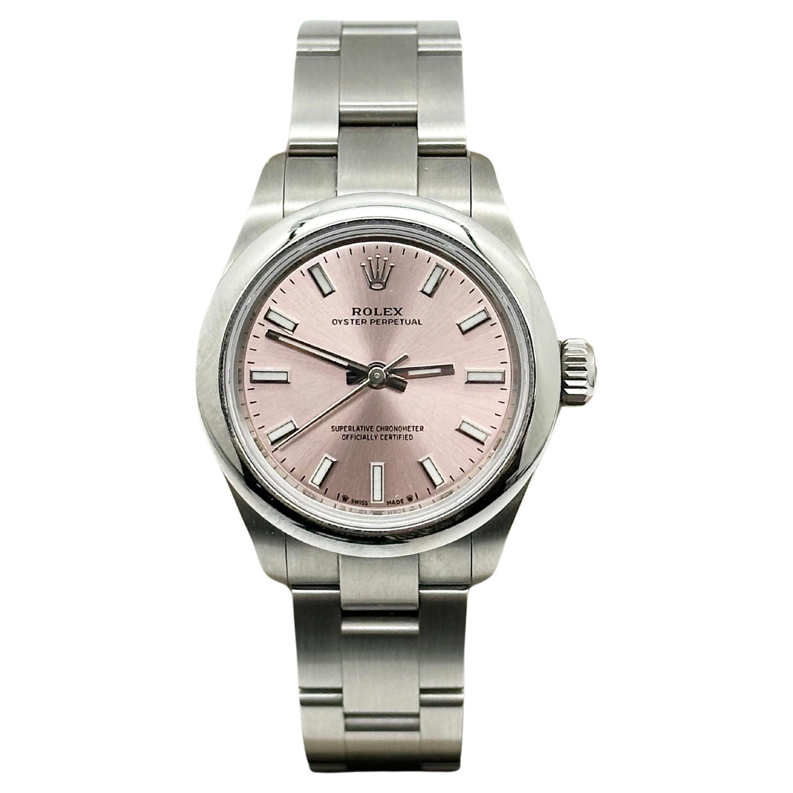 2024 Rolex Ladies Oyster Perpetual 276200 28mm Pink Dial Stainless Box Paper