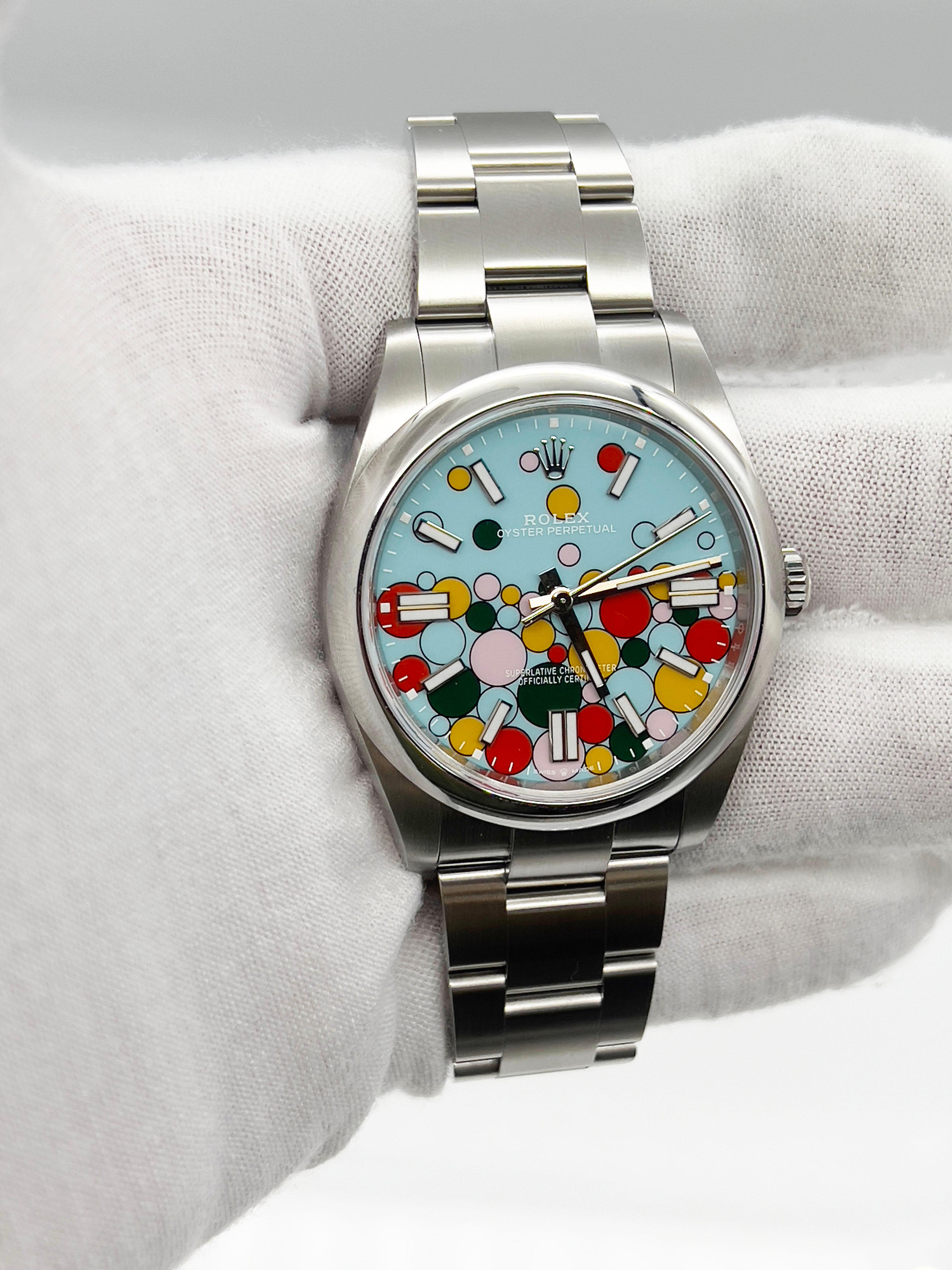 2024 Rolex Oyster Perpetual 124300 41mm Celebration Dial Steel Box Papers In Excellent Condition In San Diego, CA