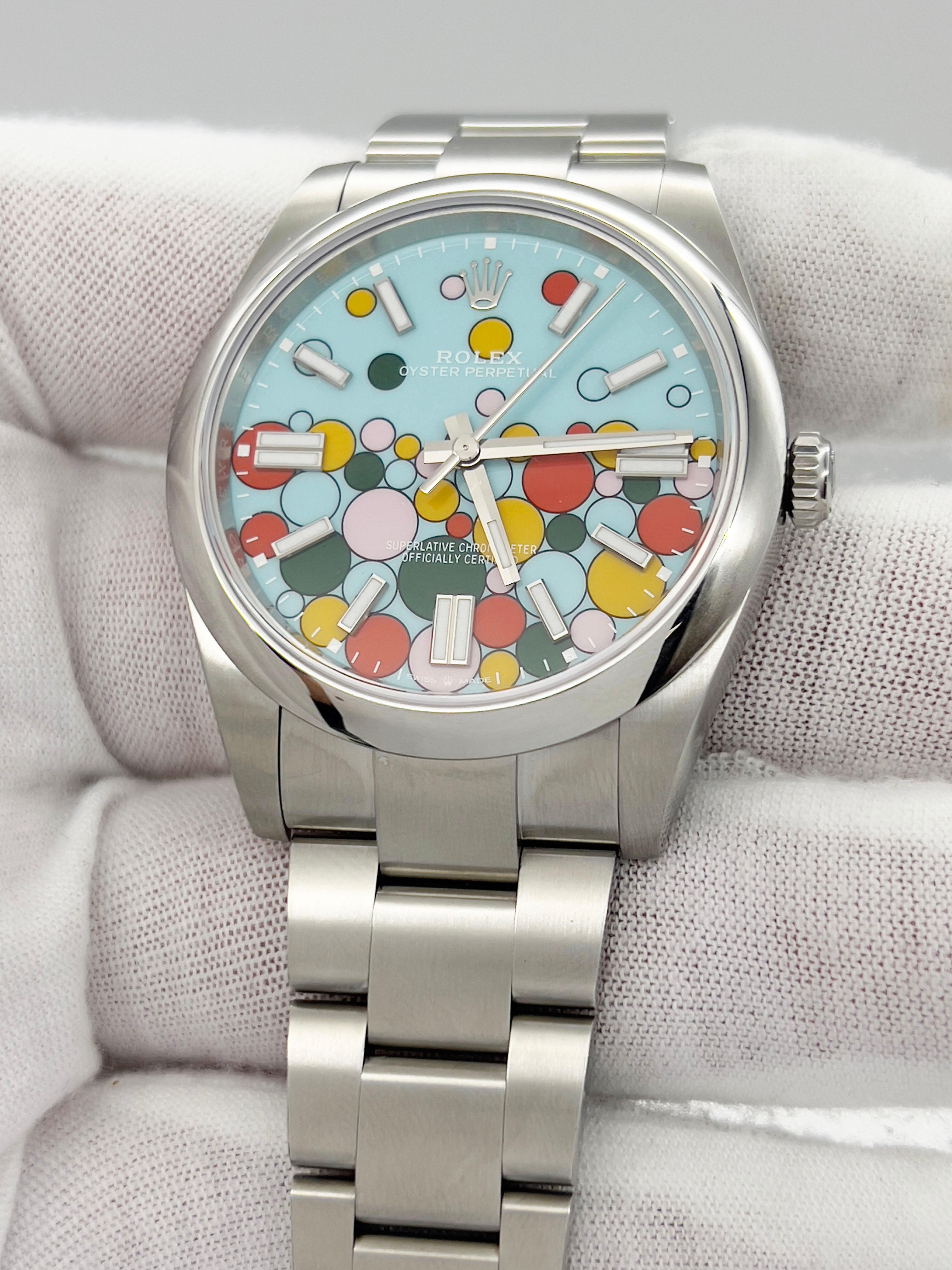 Men's 2024 Rolex Oyster Perpetual 124300 41mm Celebration Dial Steel Box Papers