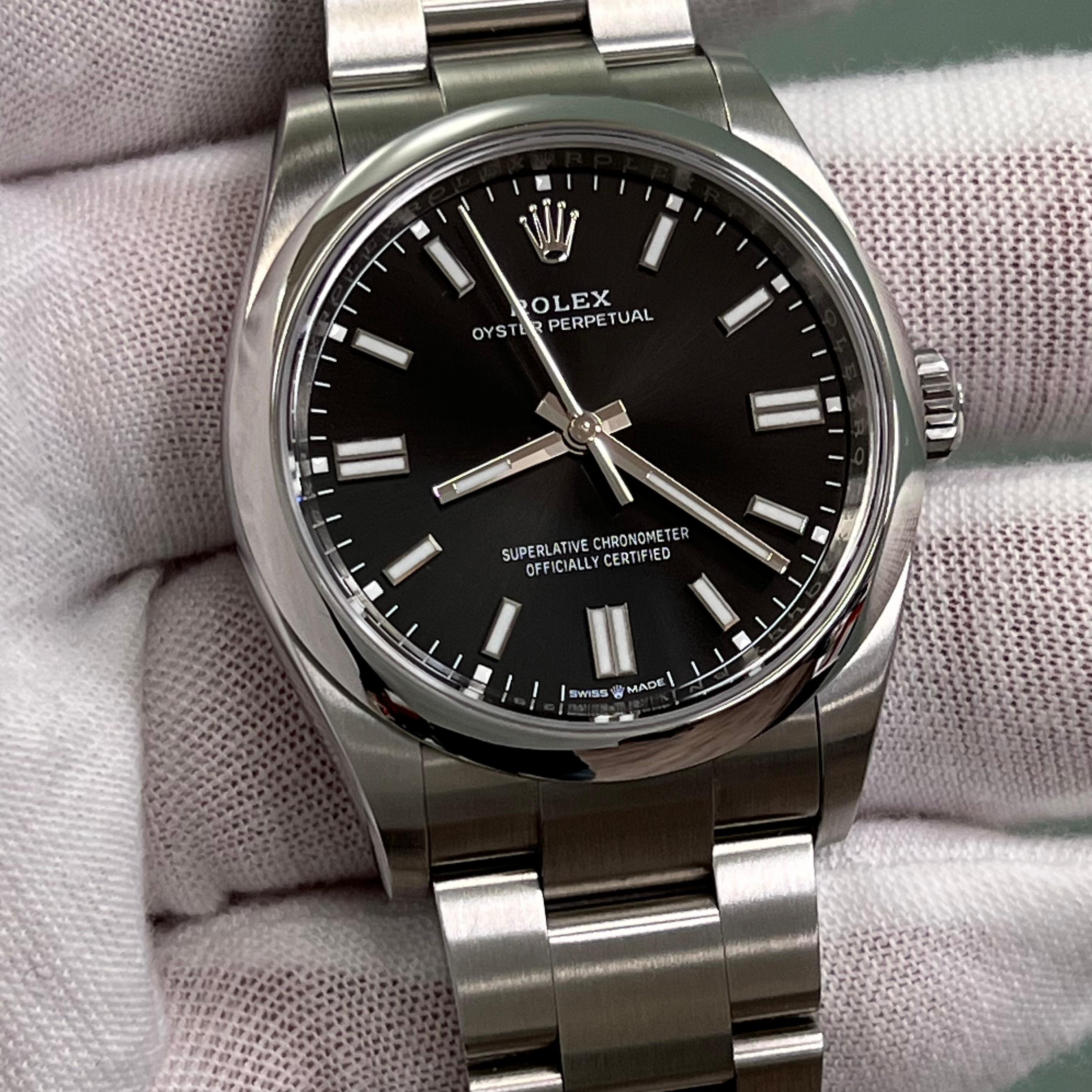 2024 Rolex Oyster Perpetual 126000 36mm Black Dial Stainless Steel Box Paper For Sale 3