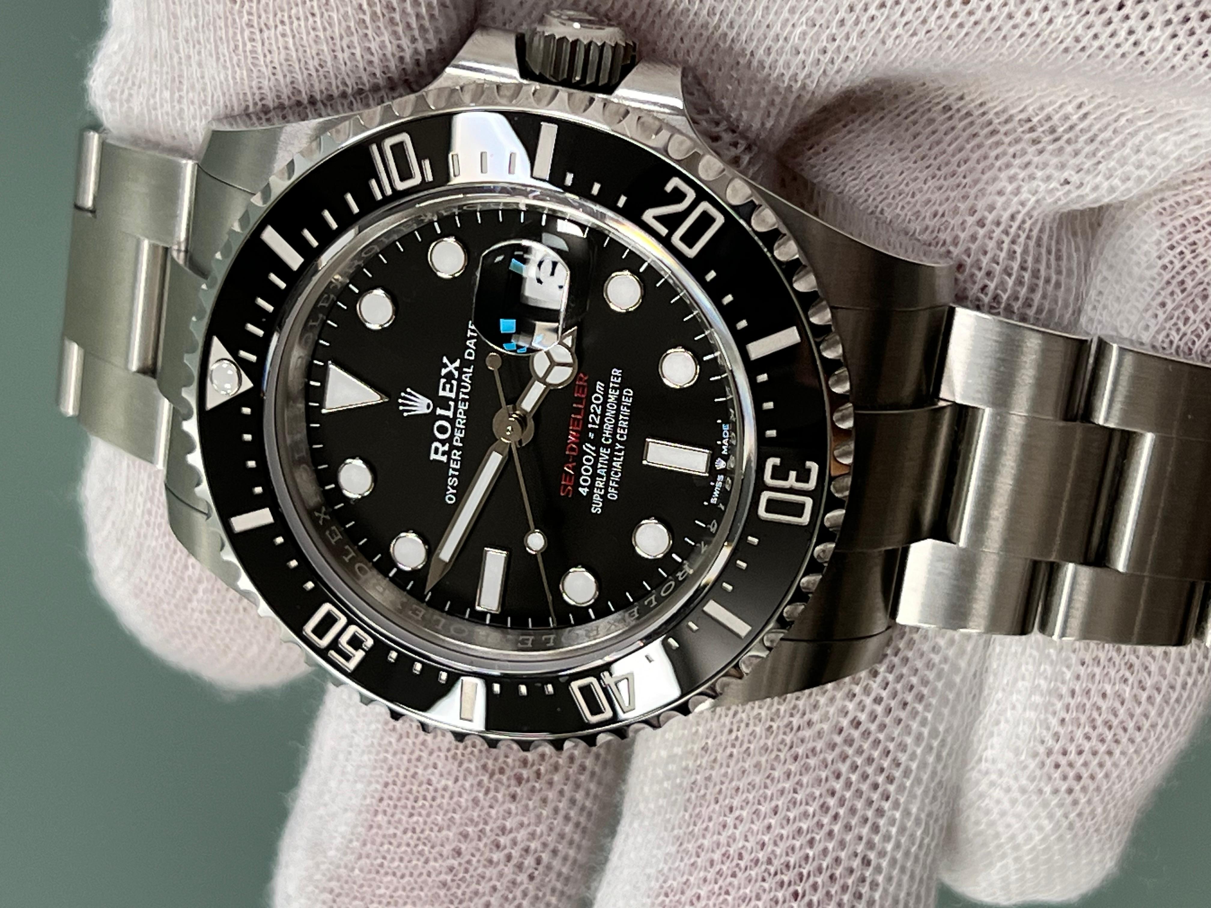 2024 Rolex Sea Dweller 126600 43mm Red Letters Black Ceramic Steel Box Paper For Sale 3