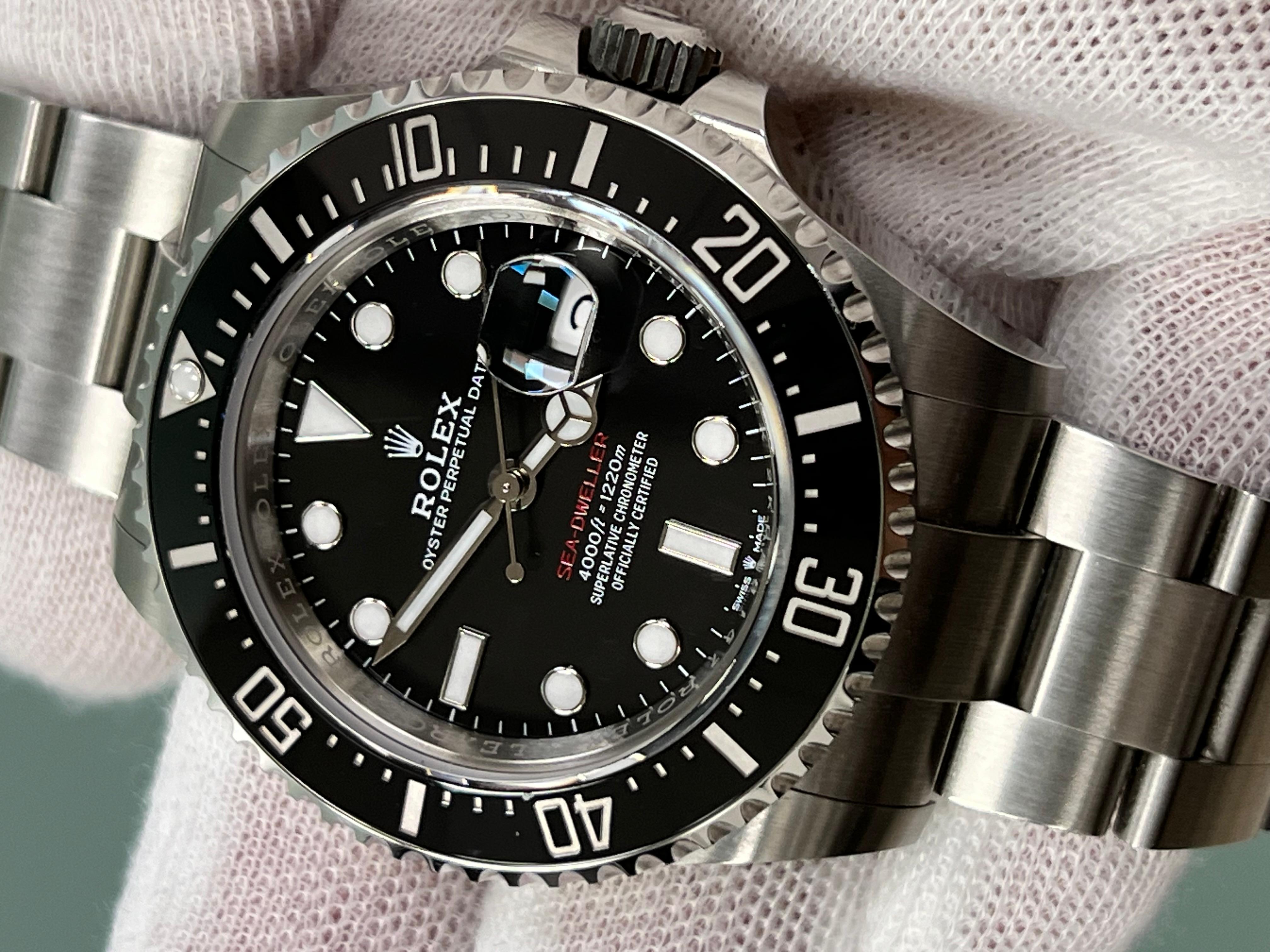 2024 Rolex Sea Dweller 126600 43mm Red Letters Black Ceramic Steel Box Paper For Sale 4