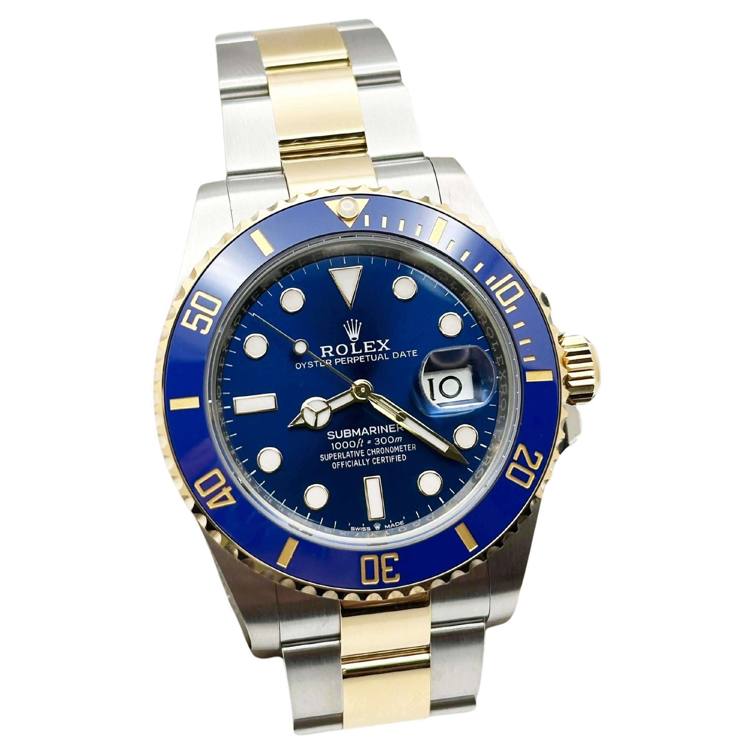 2024 Rolex Submariner 126613LB 41mm Blue Ceramic 18K Gold Stainless Box Paper For Sale
