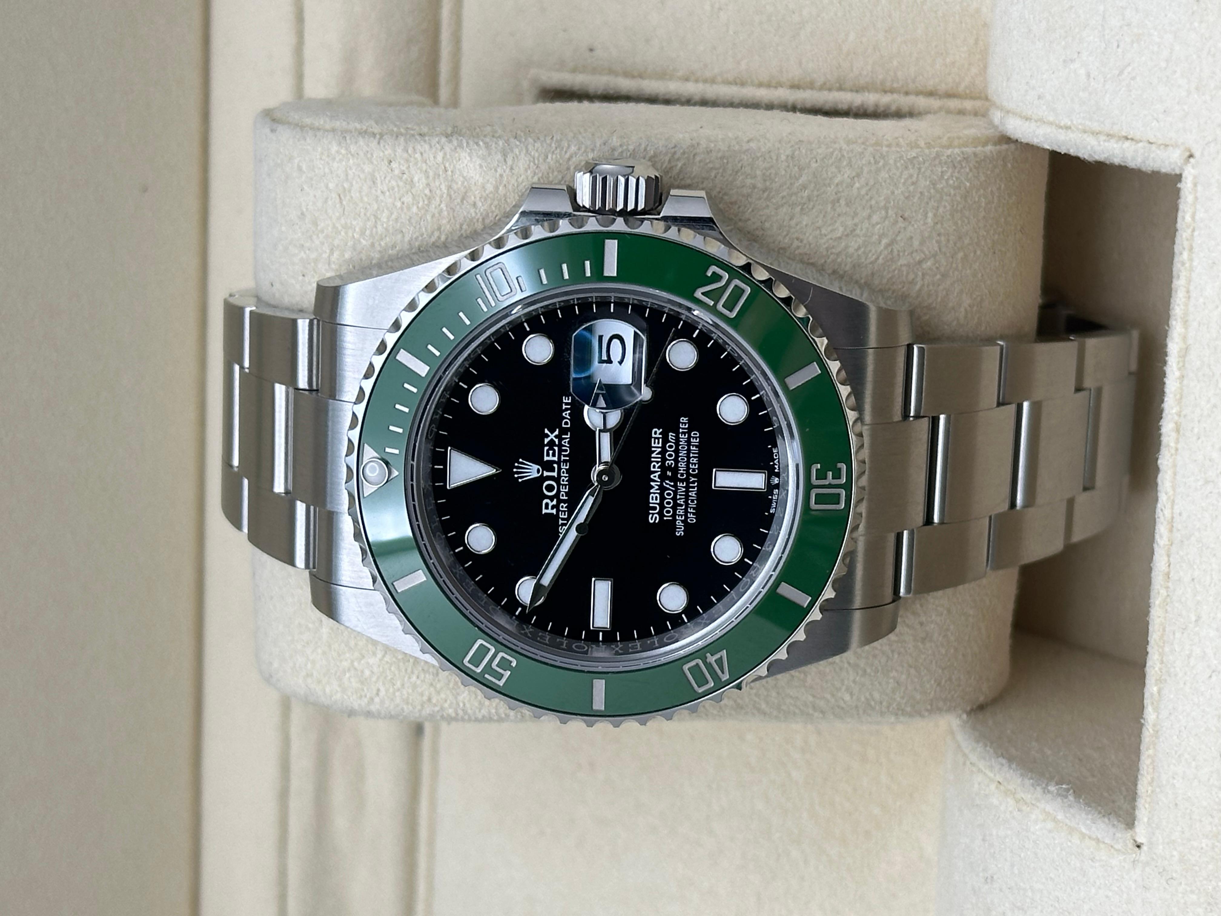 2024 Rolex Submariner Starbucks 126610LV Green Black Dial Steel 41mm Box Paper In Excellent Condition For Sale In San Diego, CA