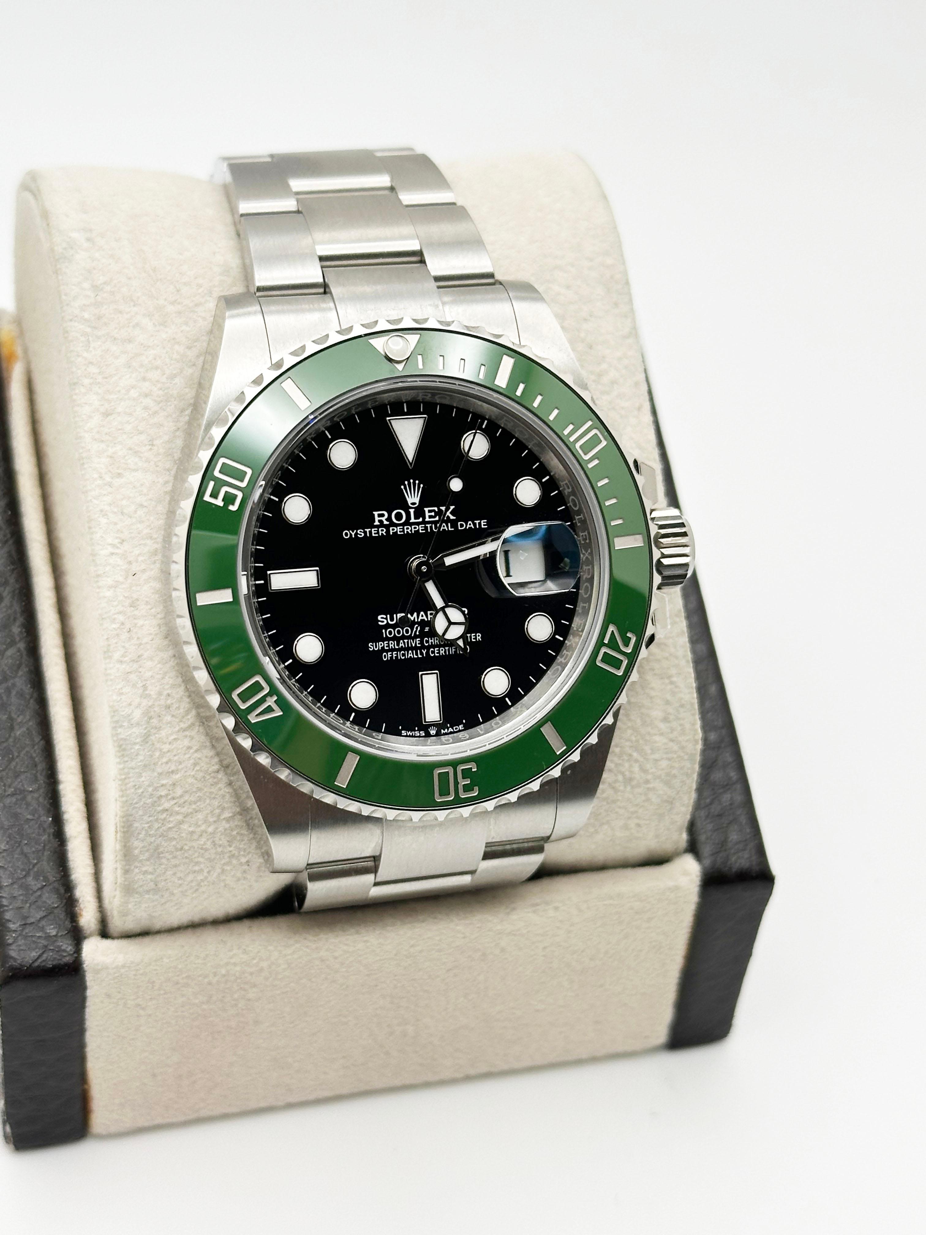 2024 Rolex Submariner Starbucks 126610LV Lunetta in ceramica verde Scatola di carta inossidabile in vendita 1