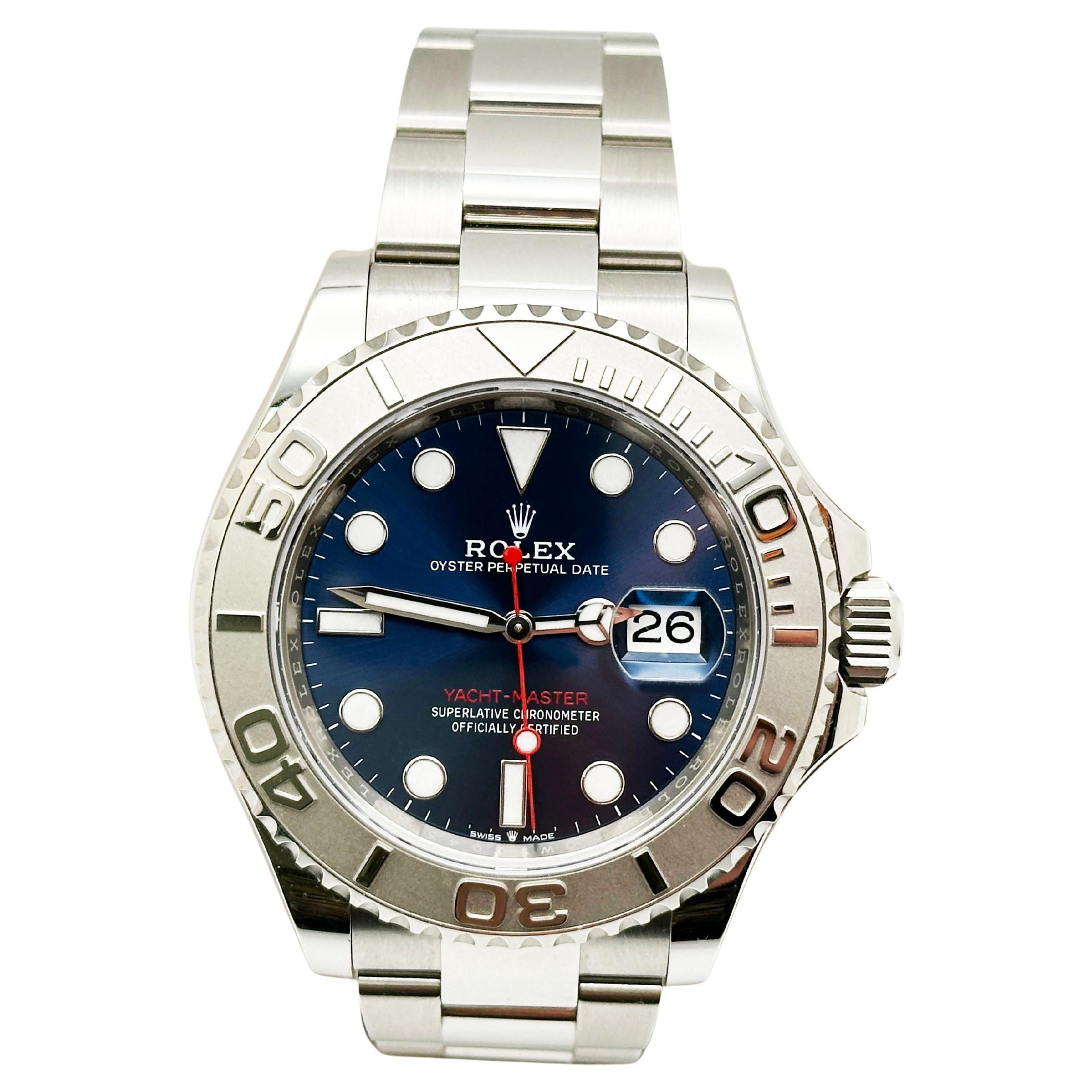2024 Rolex Yacht Master 126622 40mm Quadrante Blu Lunetta in Platino Acciaio Scatola di Carta