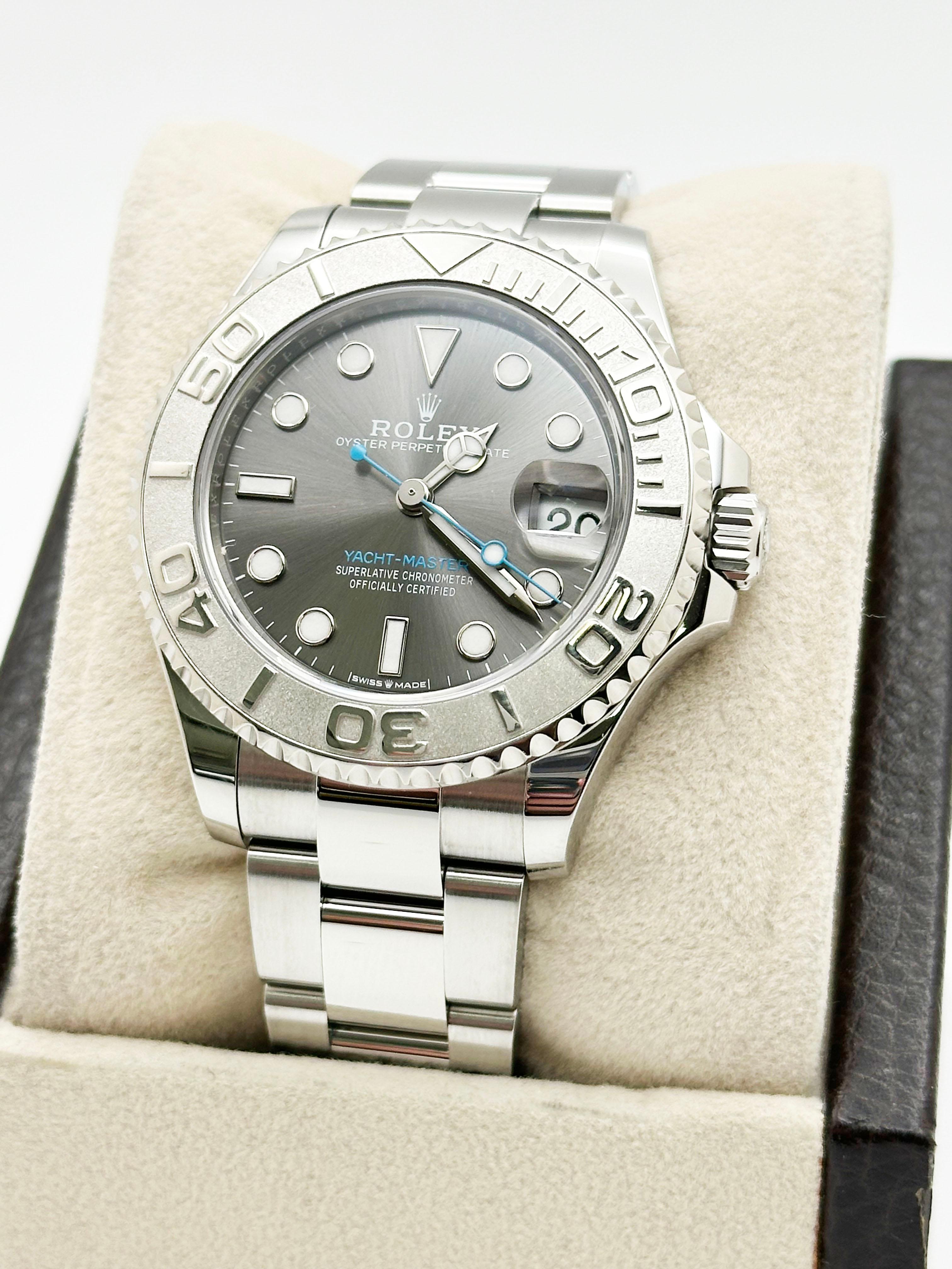 2024 Rolex Yacht Master 268622 Rhodium Dial 37mm Platinum Steel Box Paper For Sale 1