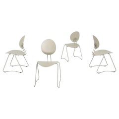 2024 Ensemble de quatre chaises Verner Panton pour Verpan Flex, structure et assise grises