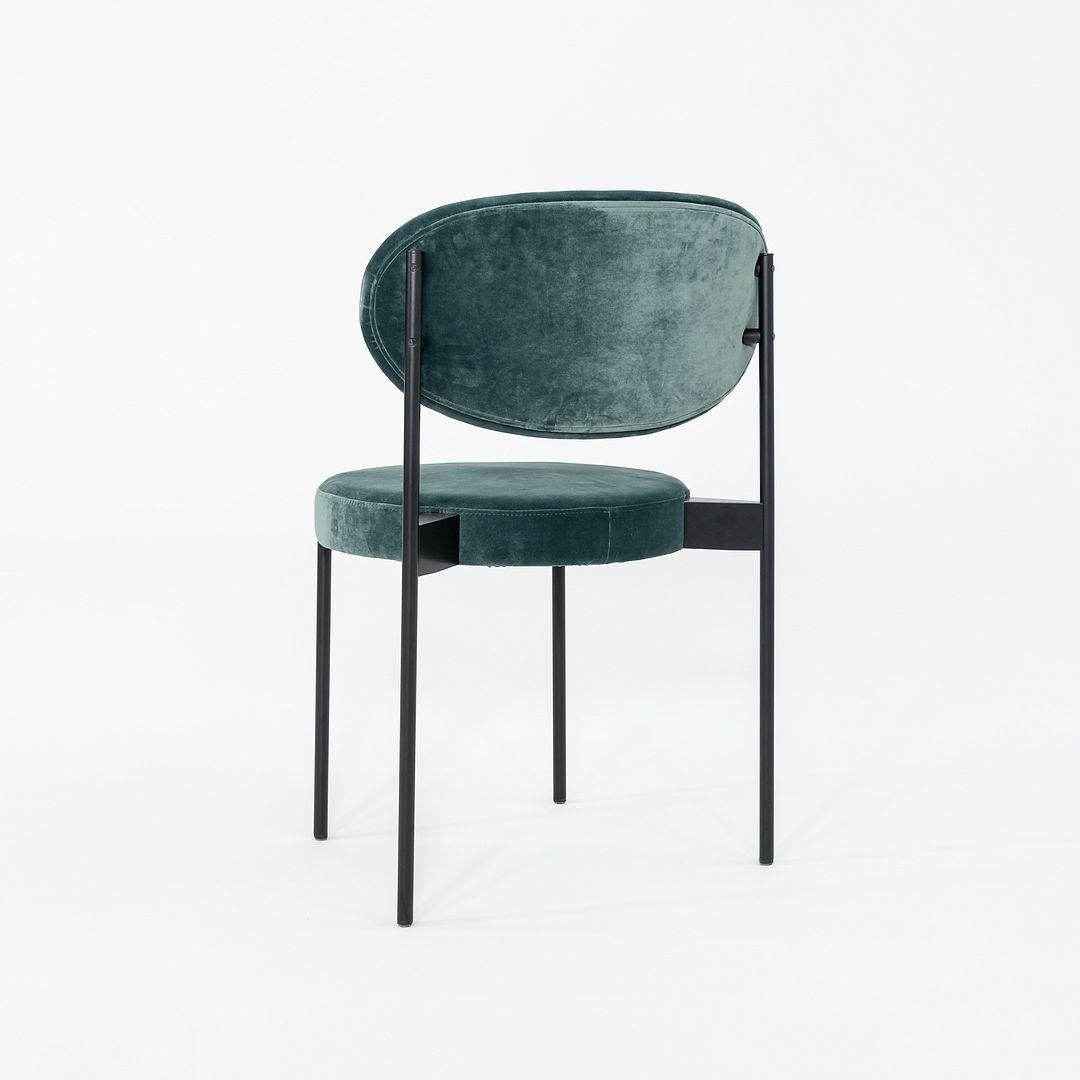 2024 Verner Panton pour Verpan 430 Chaise en velours sarcelle avec structure noire en vente 3