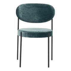 2024 Verner Panton pour Verpan 430 Chaise en velours sarcelle avec structure noire
