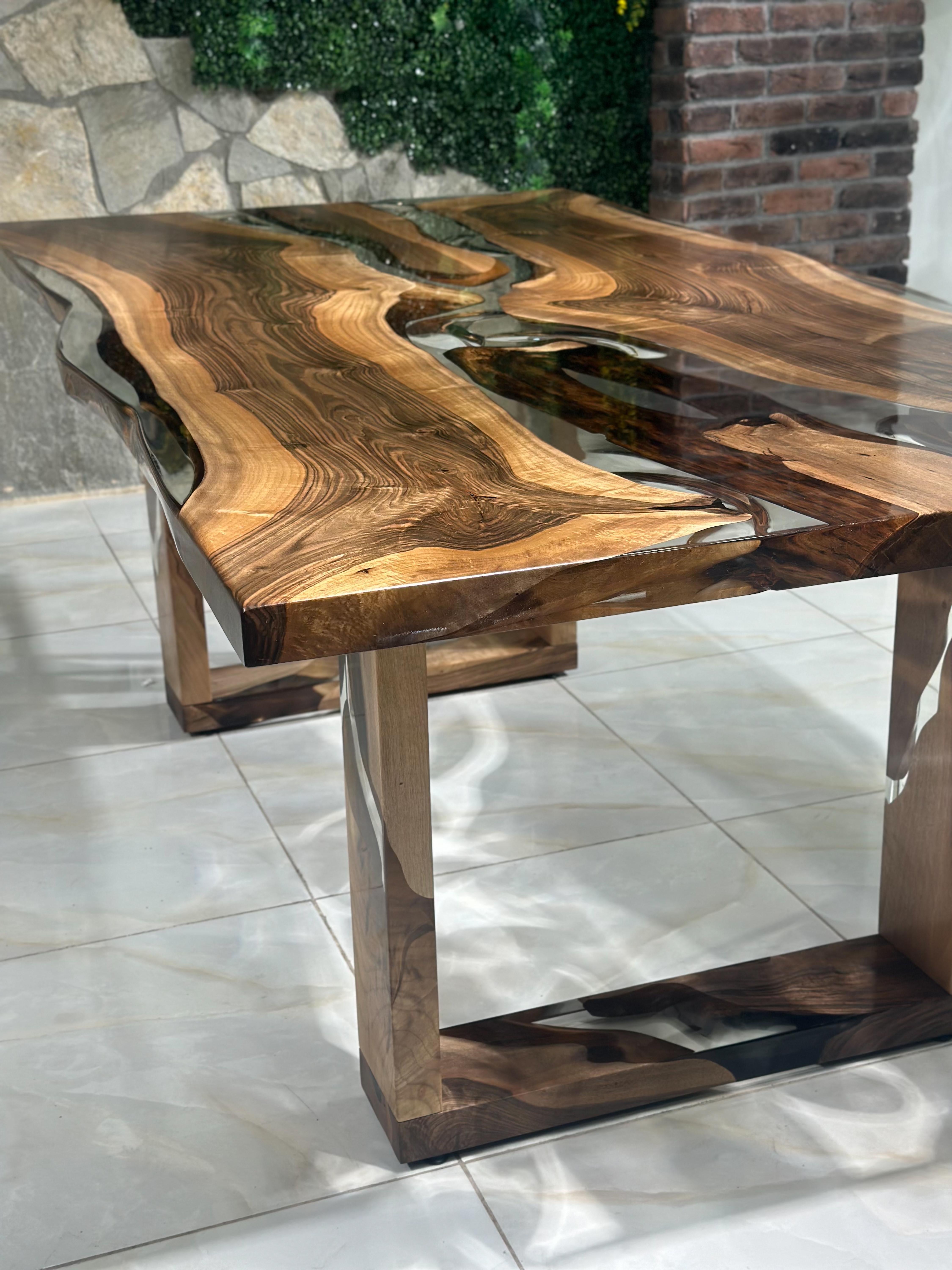 table riviere epoxy noir