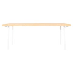 2025 Blu Dot 76" Branch Dining Table in Weather Oak with White Legs