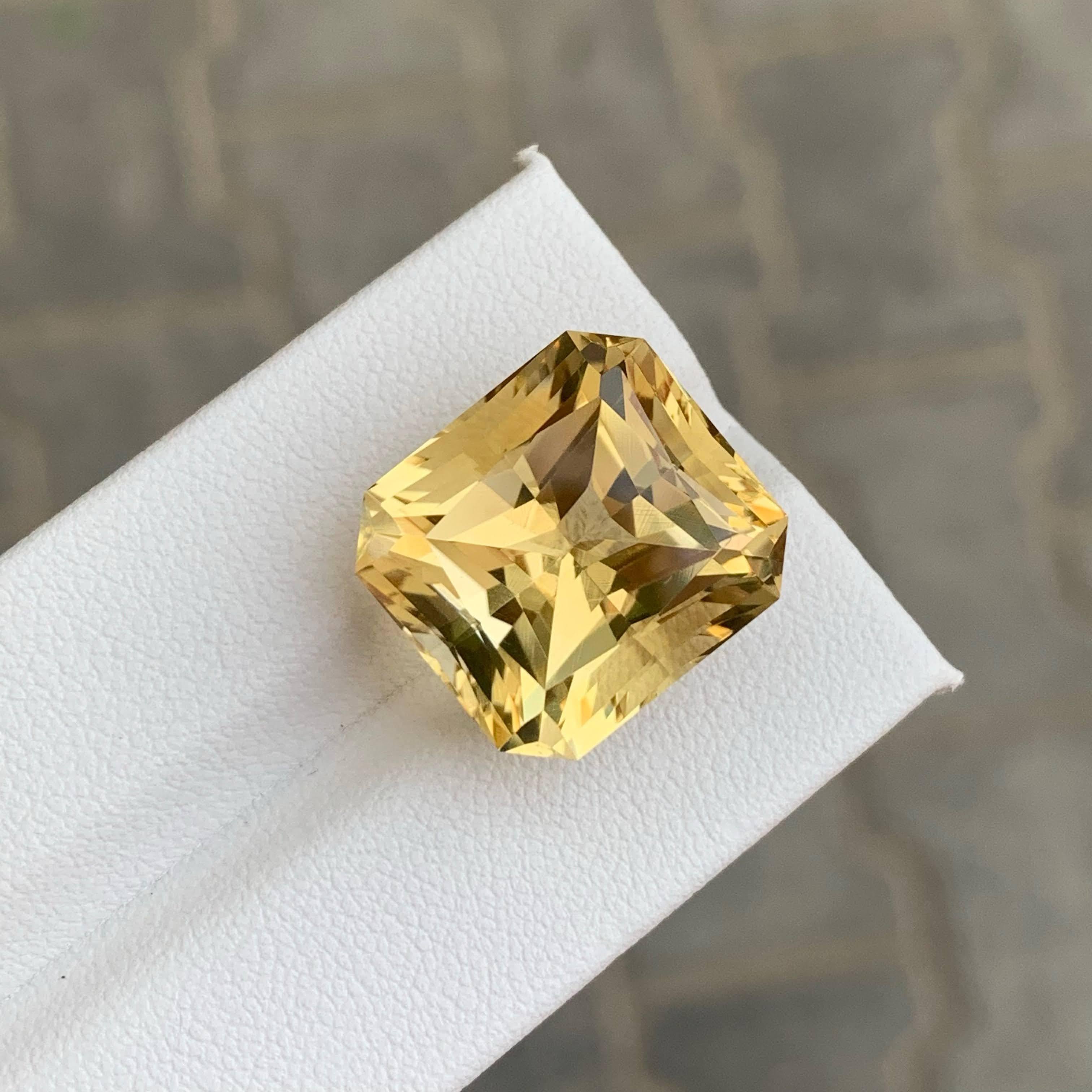 20.25 Carat Natural Loose Citrine Stone Emerald Precision Cut Brazilian Gemstone For Sale 4