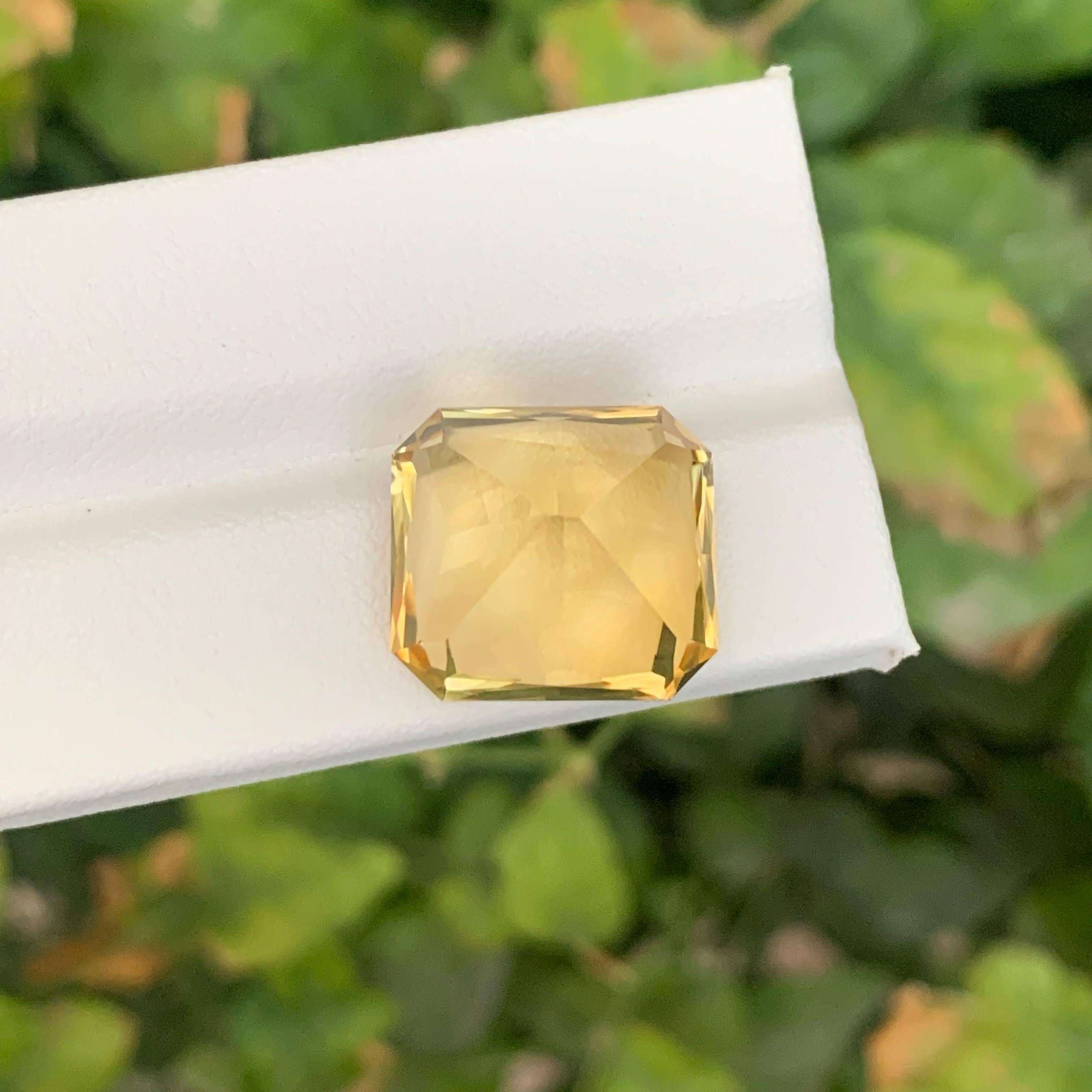 20.25 Carat Natural Loose Citrine Stone Emerald Precision Cut Brazilian Gemstone For Sale 5