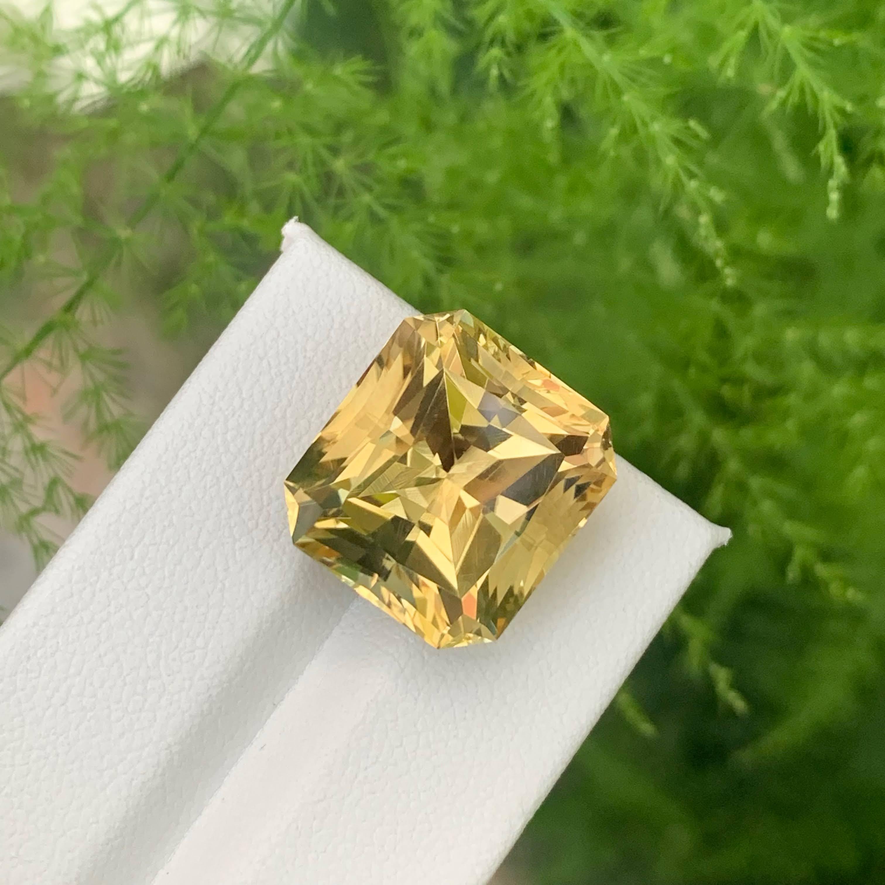 20.25 Carat Natural Loose Citrine Stone Emerald Precision Cut Brazilian Gemstone For Sale 1