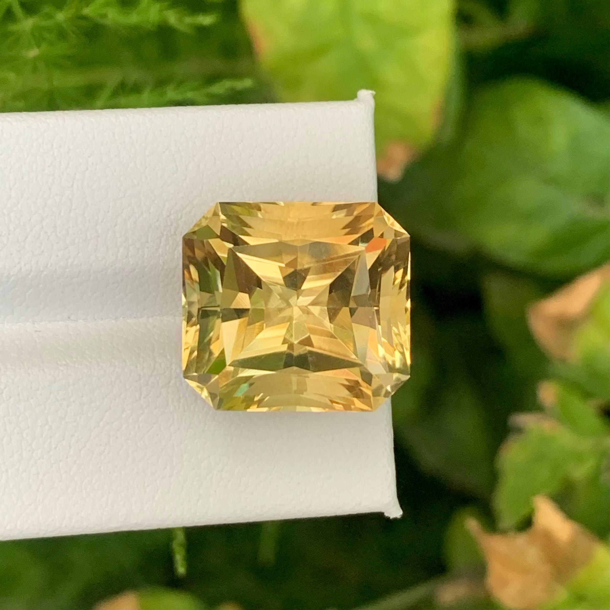 20.25 Carat Natural Loose Citrine Stone Emerald Precision Cut Brazilian Gemstone For Sale 2