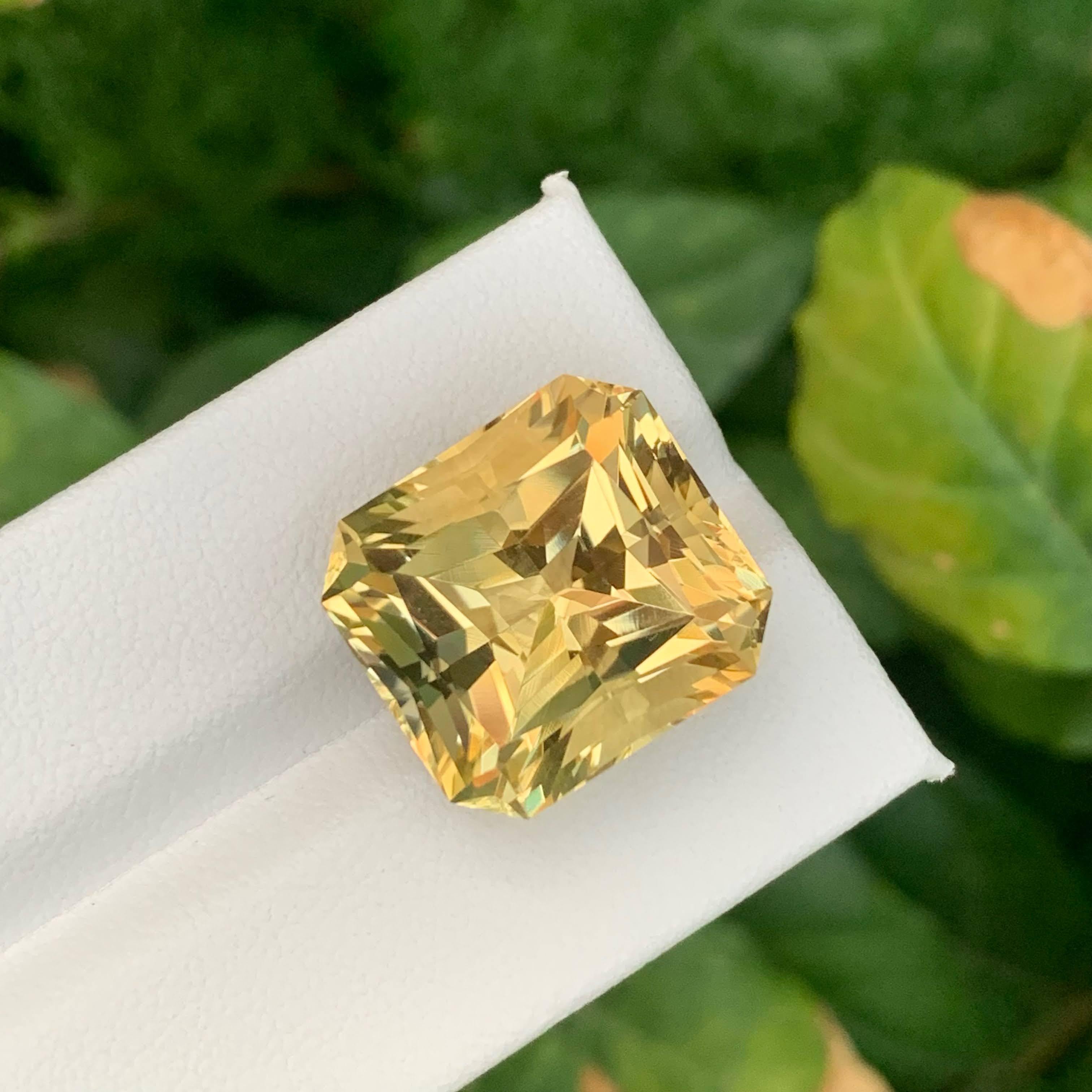 20.25 Carat Natural Loose Citrine Stone Emerald Precision Cut Brazilian Gemstone For Sale 3