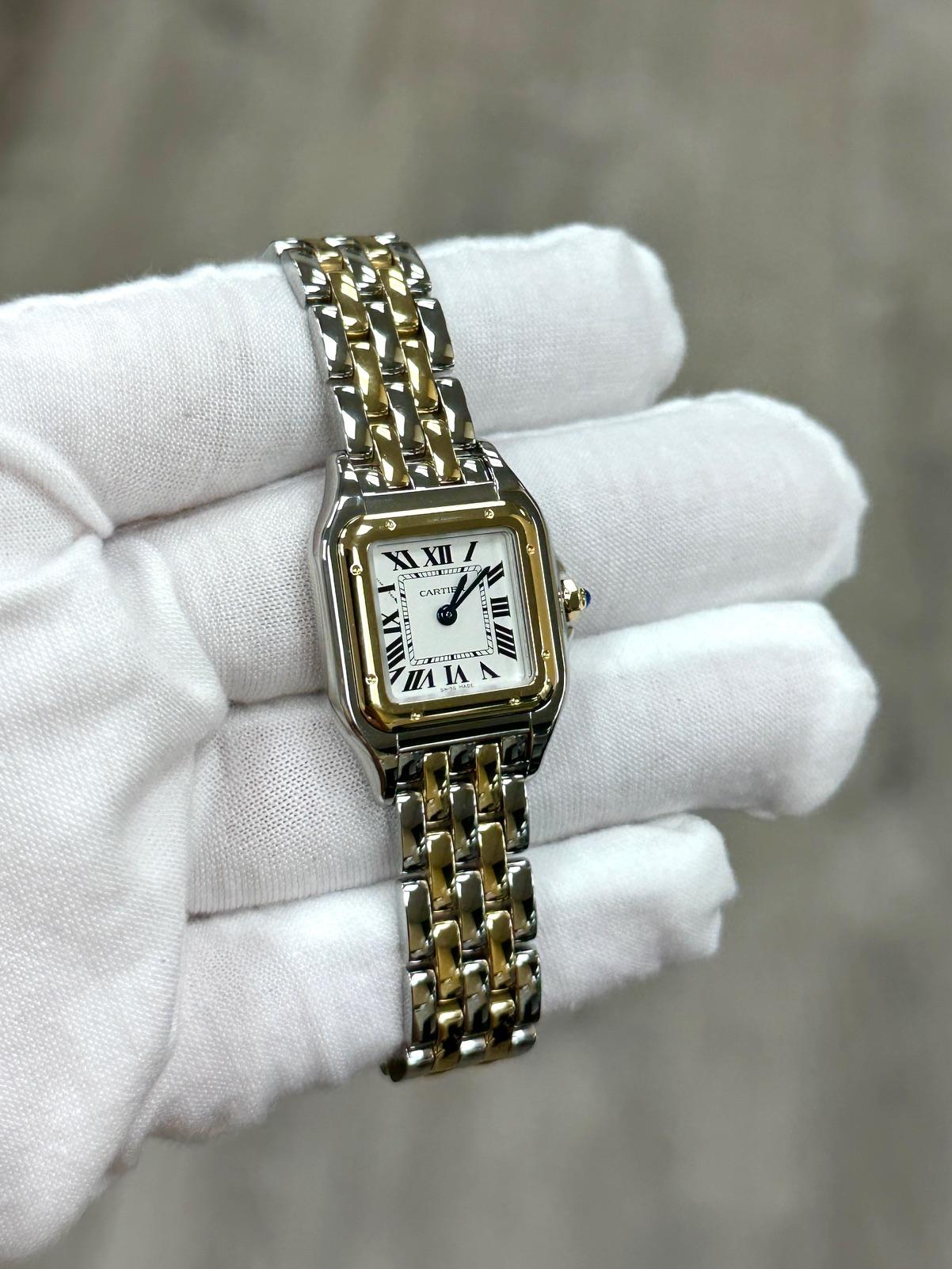 2025 Cartier Panthere Small W2PN0013 23mm 18K Yellow Gold Steel Box Paper For Sale 1