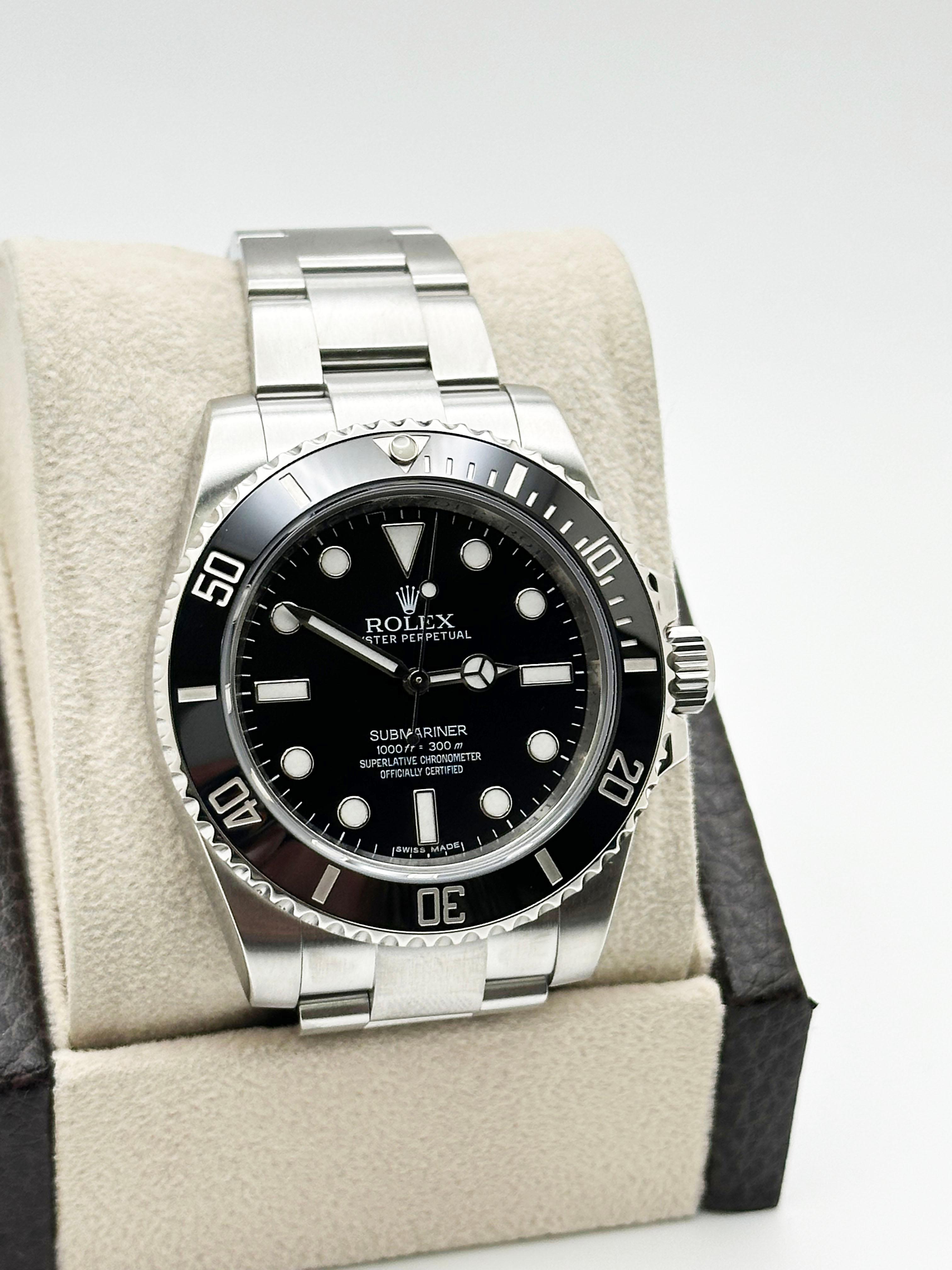 Men's 2025 CPO Rolex Submariner No Date 114060 Black Ceramic Stainless Steel 40mm Box For Sale