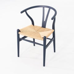 2025 Hans Wegner for Carl Hansen Wishbone Chair in Navy Blue with Paper Cord