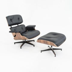 2025 Herman Miller Eames Lounge Chair and Ottoman in Walnut with Black Leather