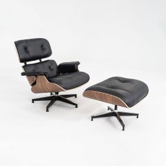 2025 Chaise longue Herman Miller ES6707 en cuir noir et noyer