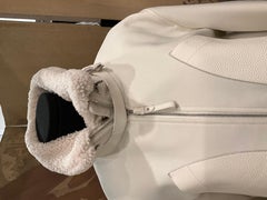 2025 Hermes Paletot Inspi Aviateur Blanc Casse Jacket NEW WITH TAGS!!