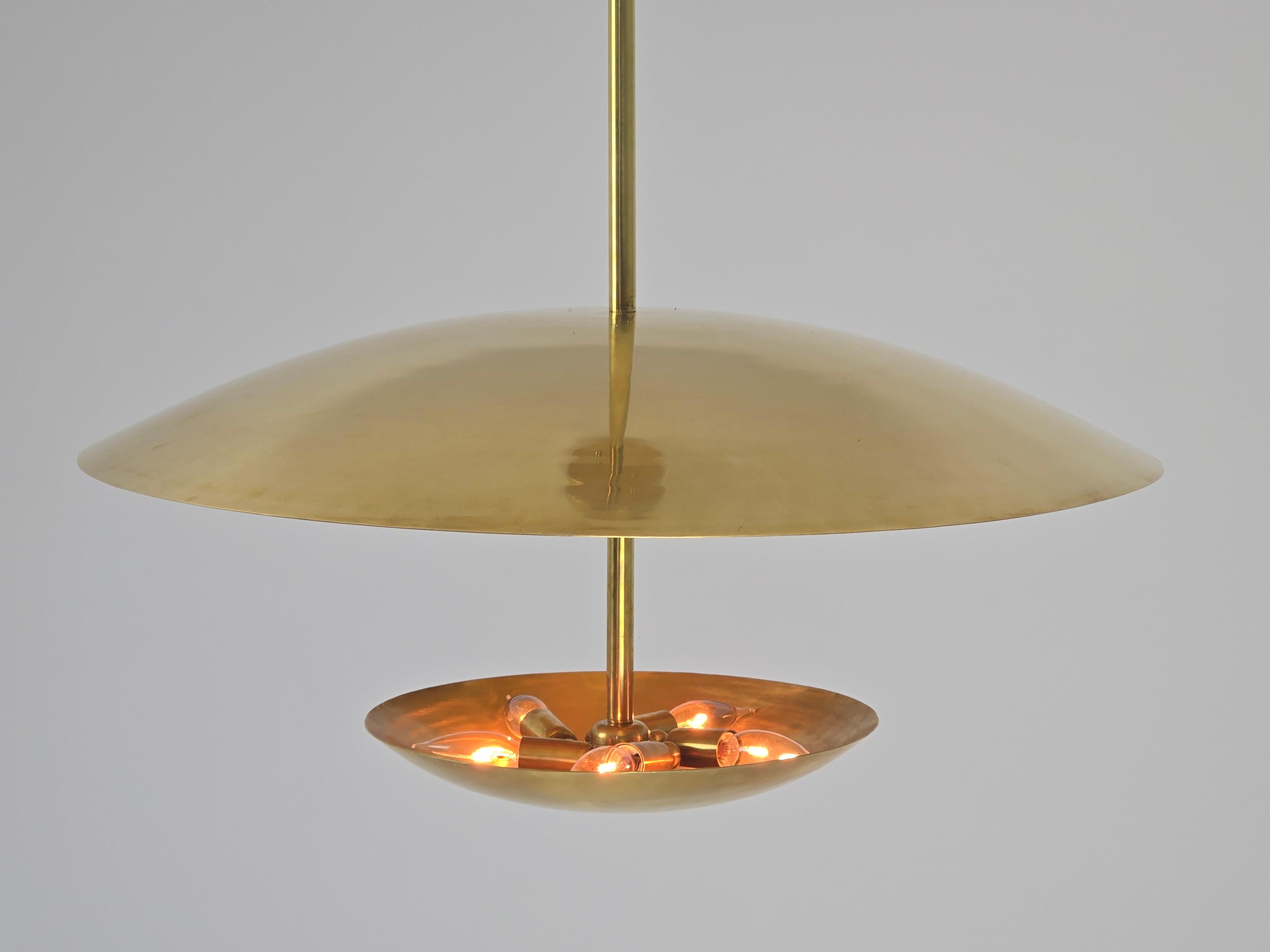 2025 Huge Brass Concave Convex Uplighter  Pendant For Sale 4