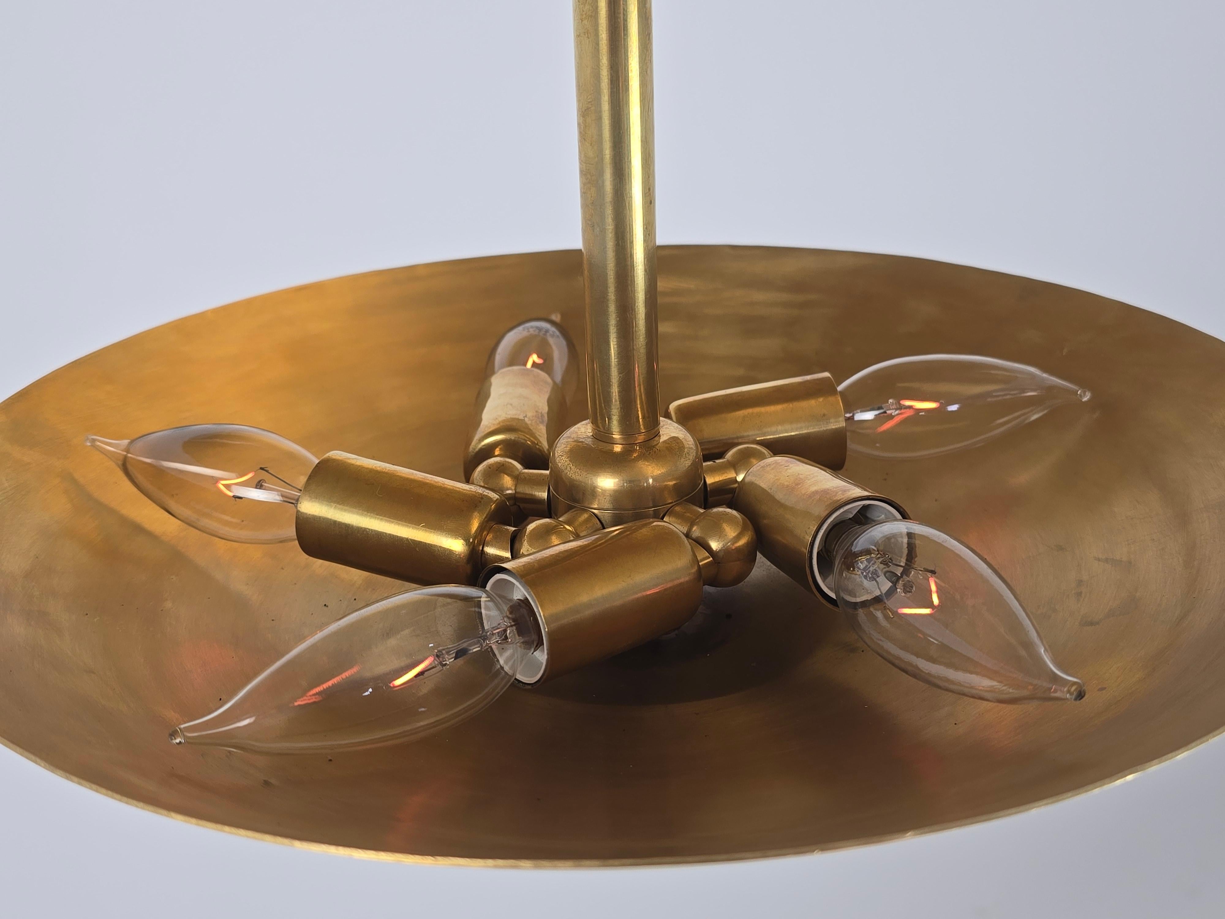 2025 Huge Brass Concave Convex Uplighter  Pendant For Sale 5