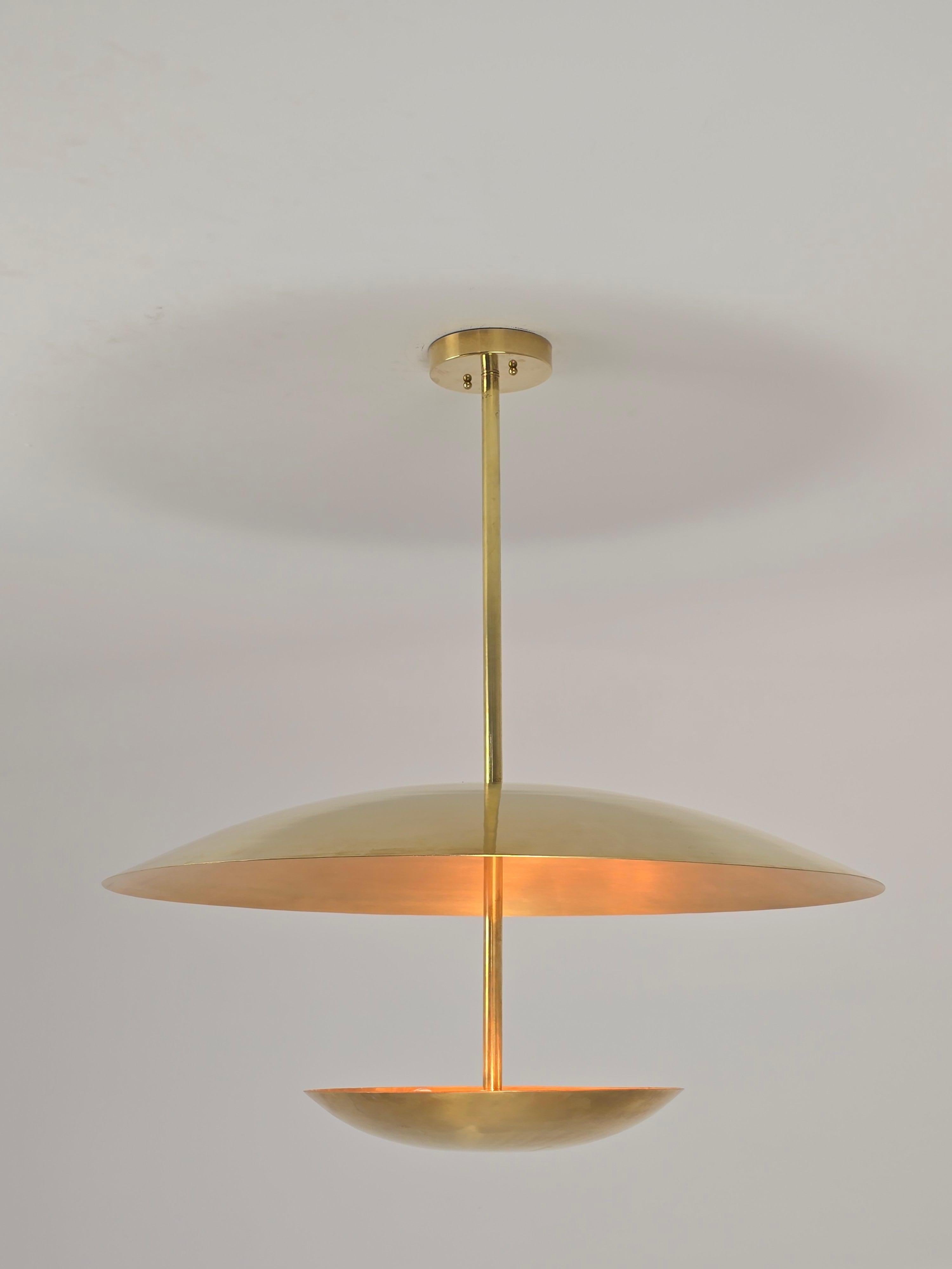 Canadian 2025 Huge Brass Concave Convex Uplighter  Pendant For Sale