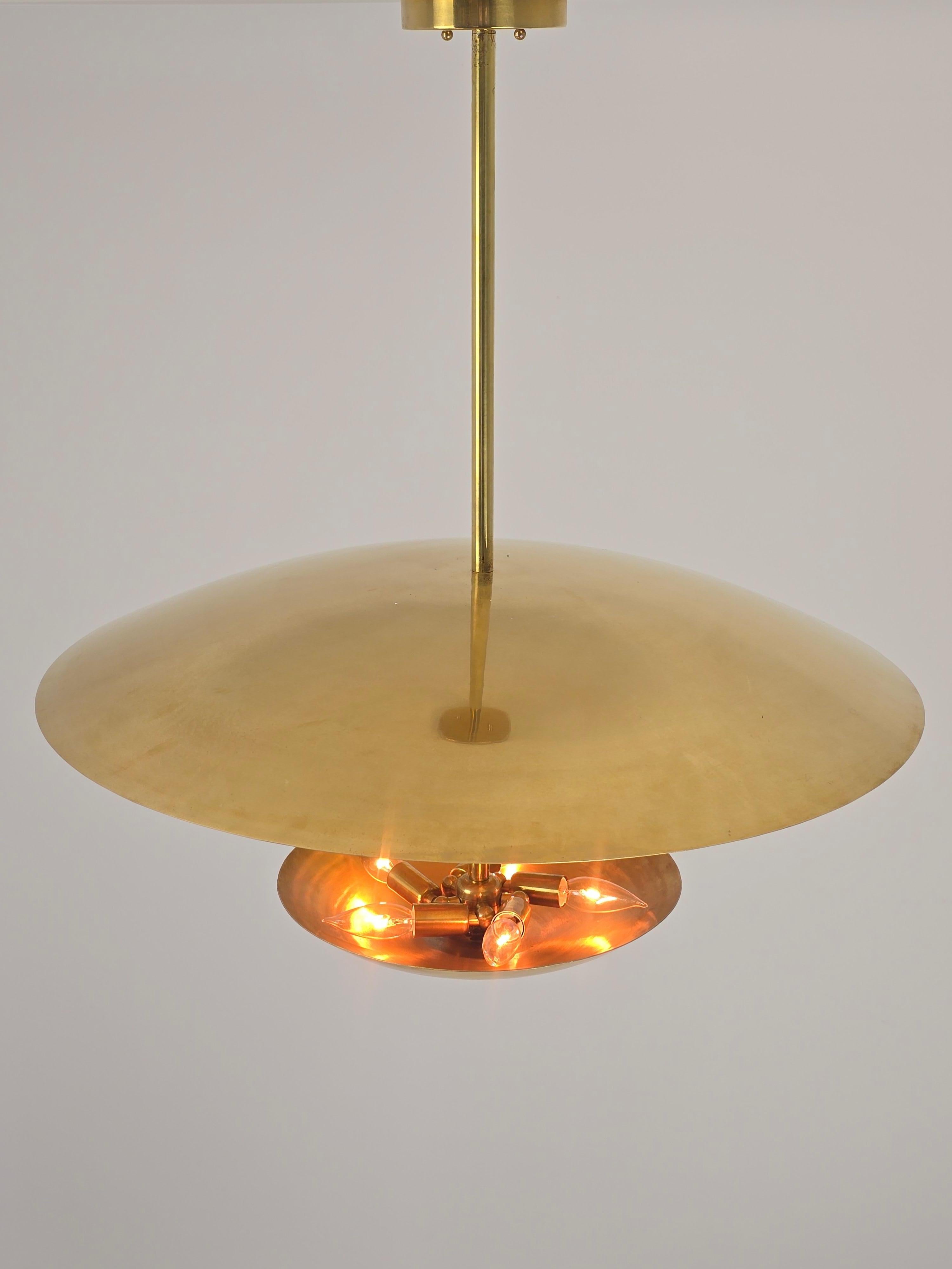 2025 Huge Brass Concave Convex Uplighter  Pendant For Sale 1