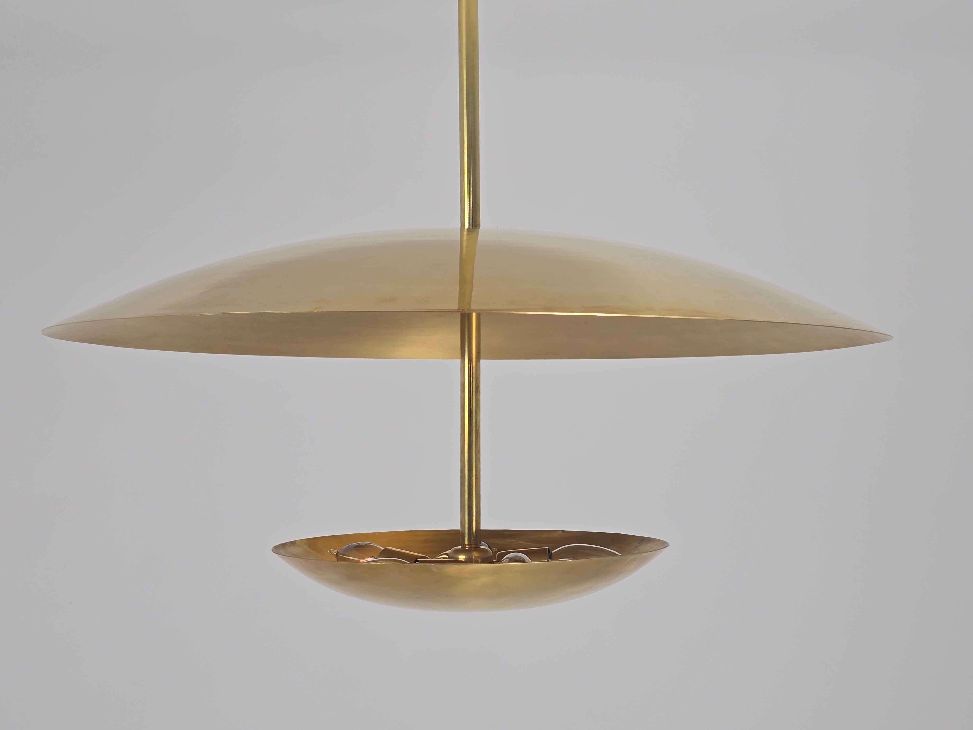 2025 Huge Brass Concave Convex Uplighter  Pendant For Sale 2