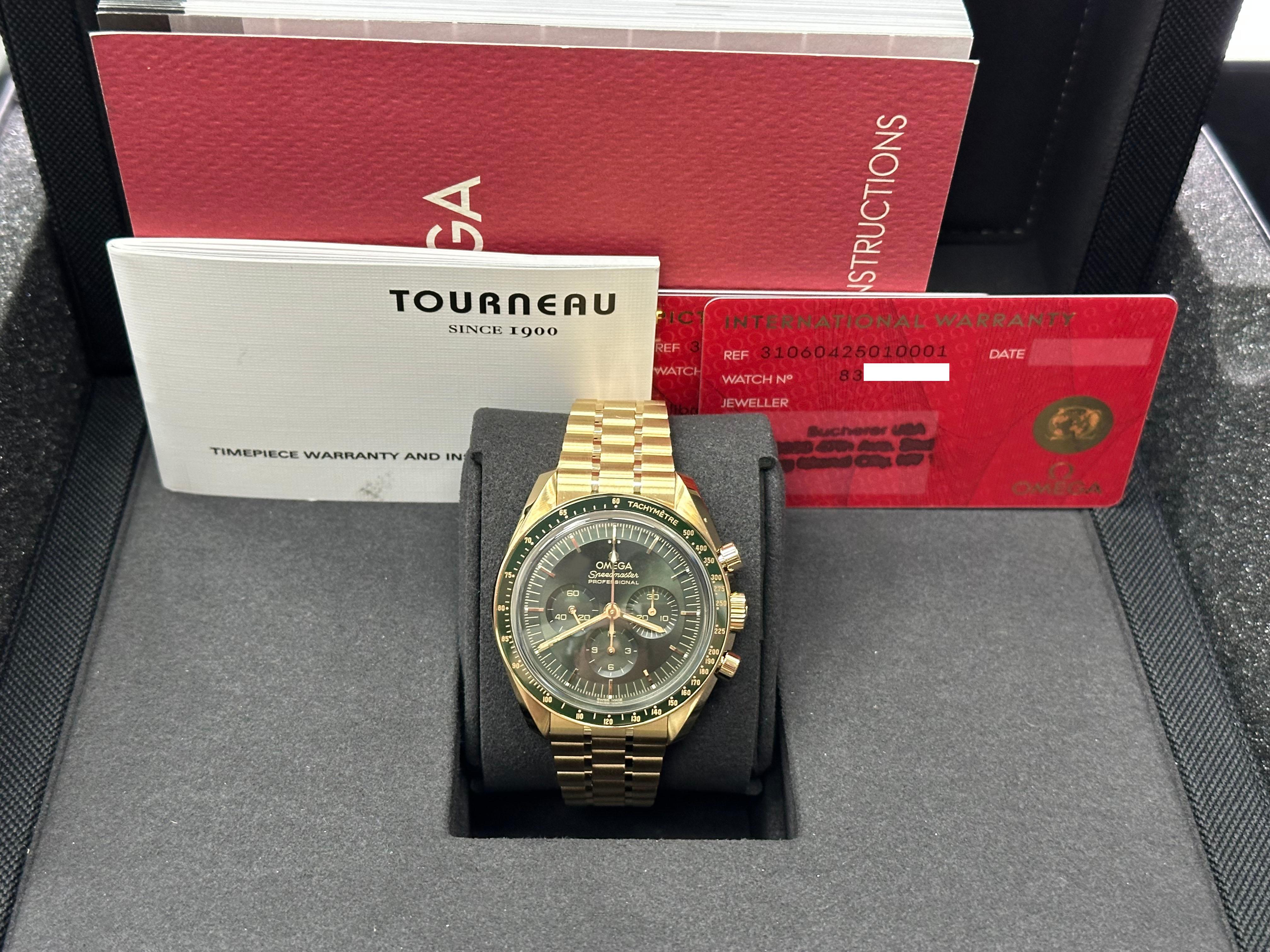 2025 NUEVO Omega Speedmaster Moonwatch 310.60.42.50.10.001 Moonshine Oro 18K 42mm en Excelente estado para la venta en San Diego, CA