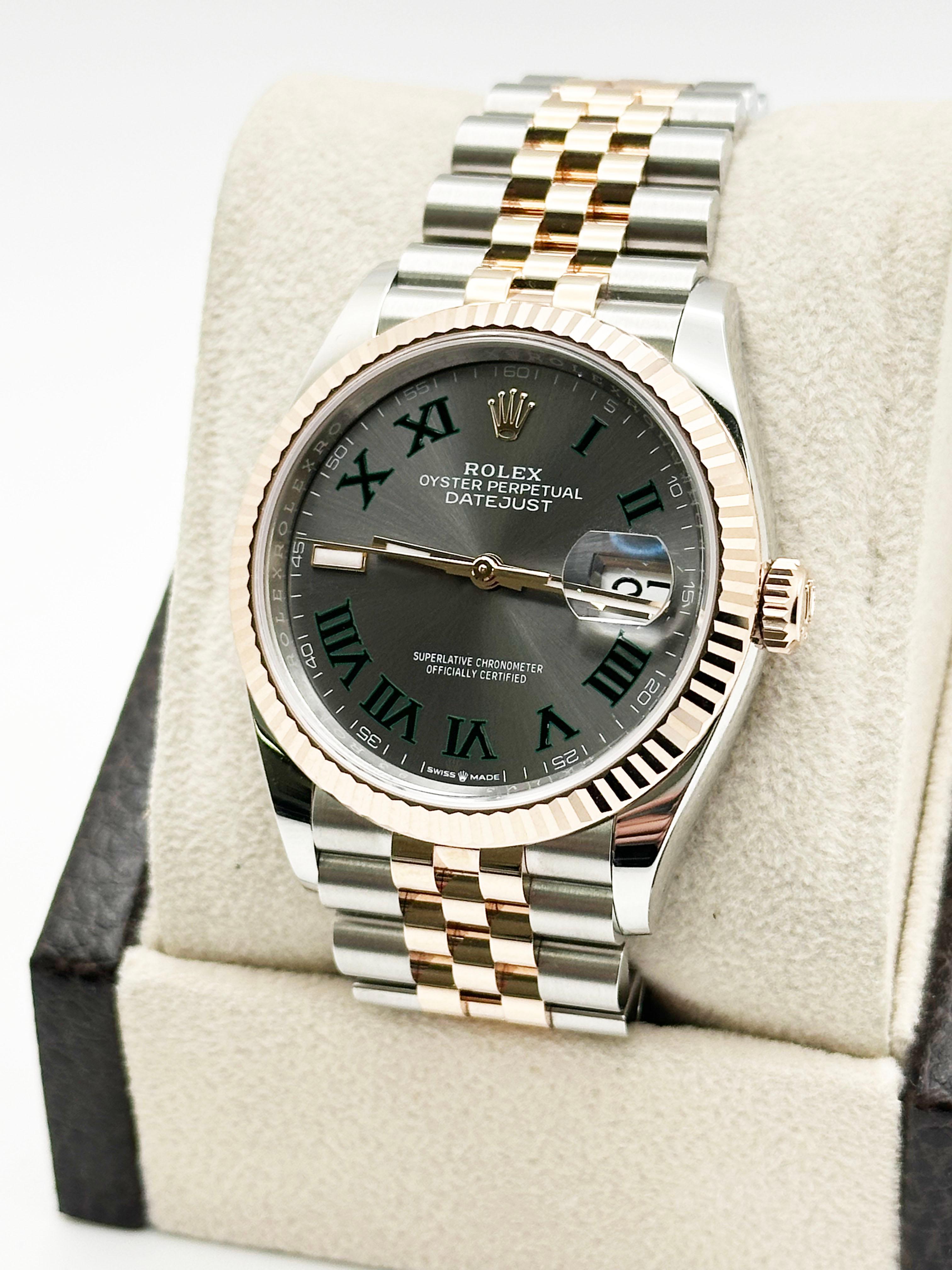 2025 Rolex Datejust 126231 Wimbledon Dial 18K Rose Gold Stainless Box Paper For Sale 1