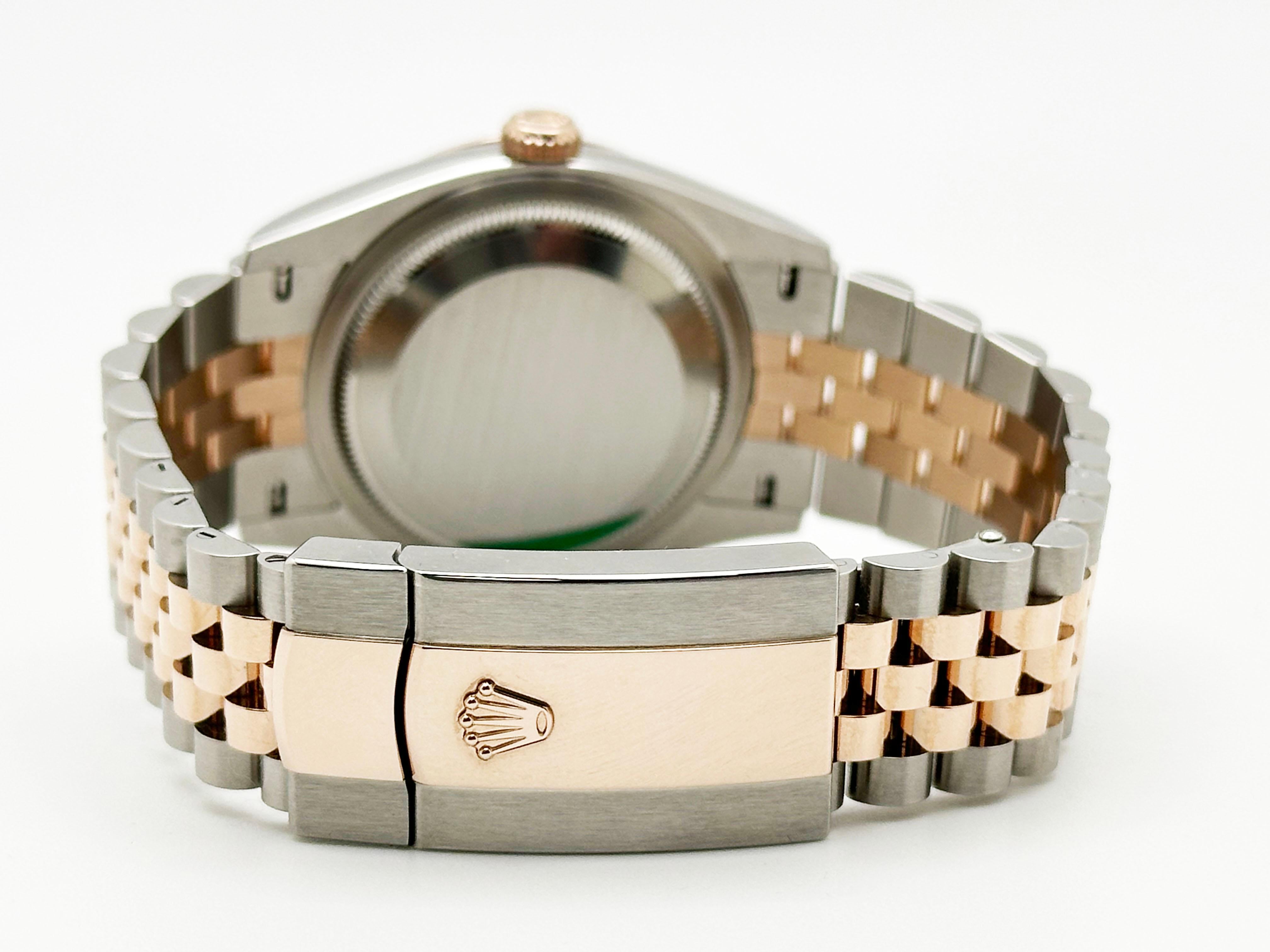 2025 Rolex Datejust 126231 Wimbledon Dial 18K Rose Gold Stainless Box Paper For Sale 4