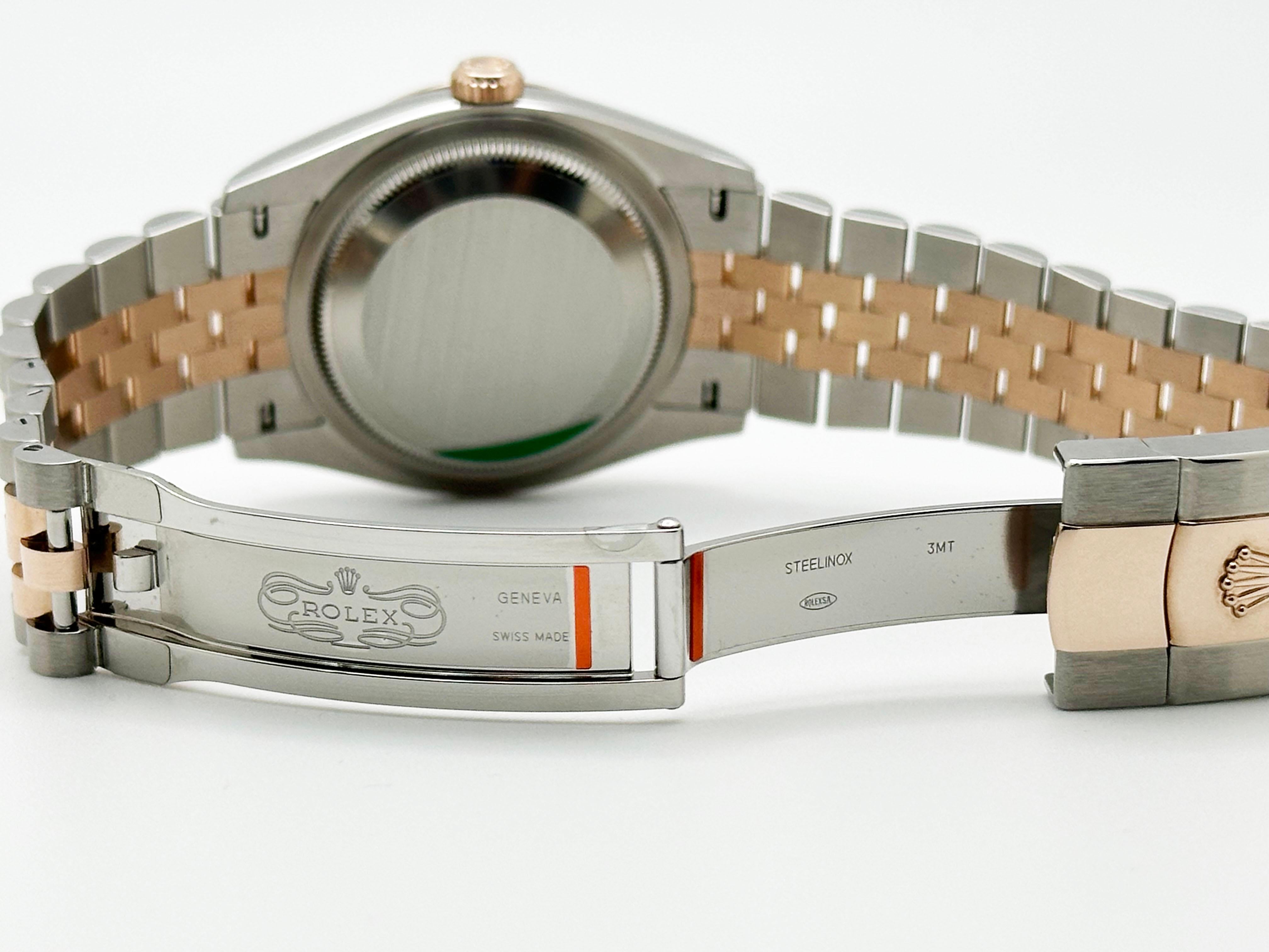 2025 Rolex Datejust 126231 Wimbledon Dial 18K Rose Gold Stainless Box Paper For Sale 5