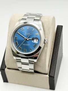 2025 Rolex Datejust 41 126300 Blue Roman Dial Stainless Steel Box Paper