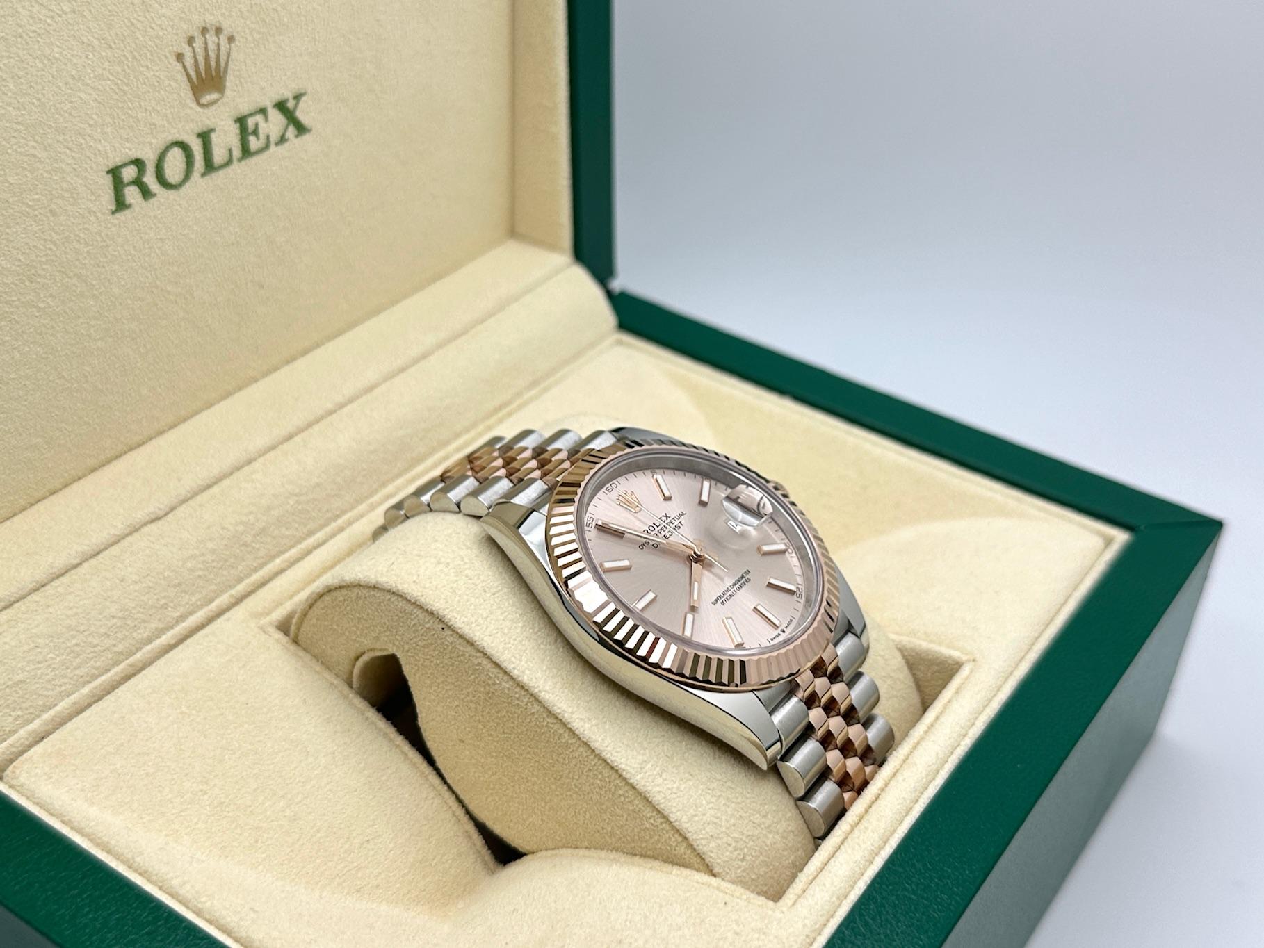 Men's 2025 Rolex Datejust 41 126331 Sundust Dial 18K Rose Gold Steel Box Paper For Sale