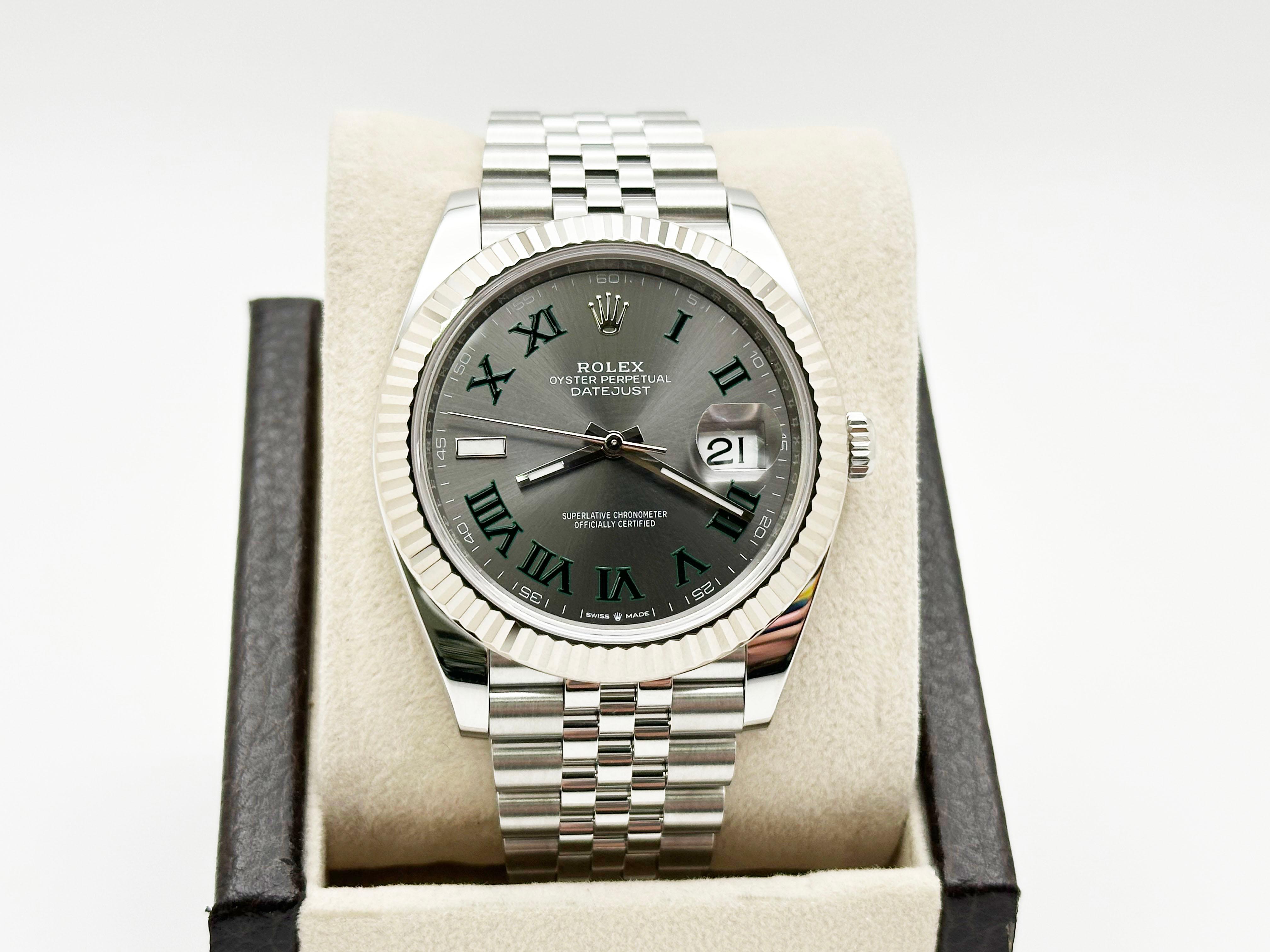 2025 Rolex Datejust 41 126334 Wimbledon Dial Jubilee Steel 18K Gold Box Paper