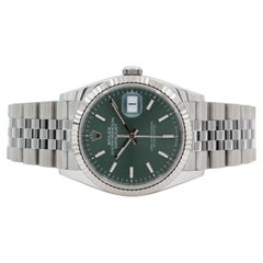 2025 Rolex Datejust in acciaio 36mm 126234 Greene & Greene Mint con lunetta scanalata Jubilee Non indossato BNP