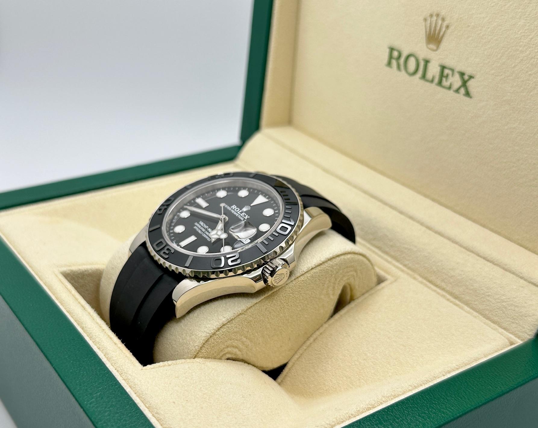 2025 Rolex Yacht Master 226659 Or blanc 18K Céramique noire 42mm Oysterflex Pour hommes en vente