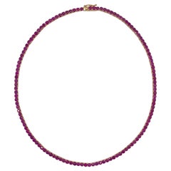 20,28 Karat Burma-Rubin-Halskette aus 18 Karat Gelbgold
