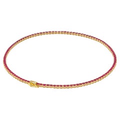20.28 Carat Burma Ruby 18 Karat Yellow Gold Necklace