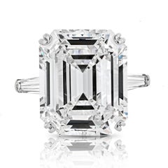 20.29 ct H VS1 GIA Emerald Cut Diamond Engagement Ring