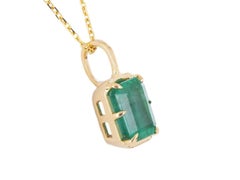 2.02ct 14K Emerald Georgian Styled 6-Prong Solitaire Pendant
