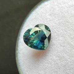 2.02ct Australia Sapphire Natural Green Blue Heart Cut Rare Loose Gem 8x7.3mm
